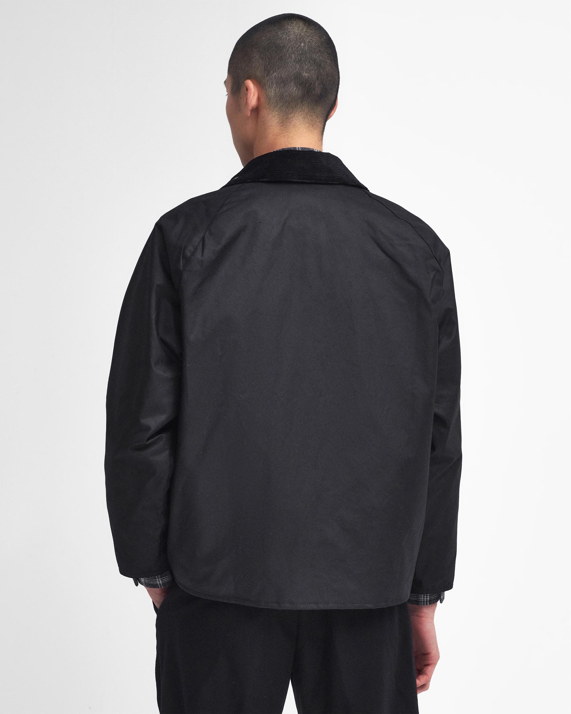 Barbour International A7 Pacemaster Mens Wax Jacket - Black - Image 2