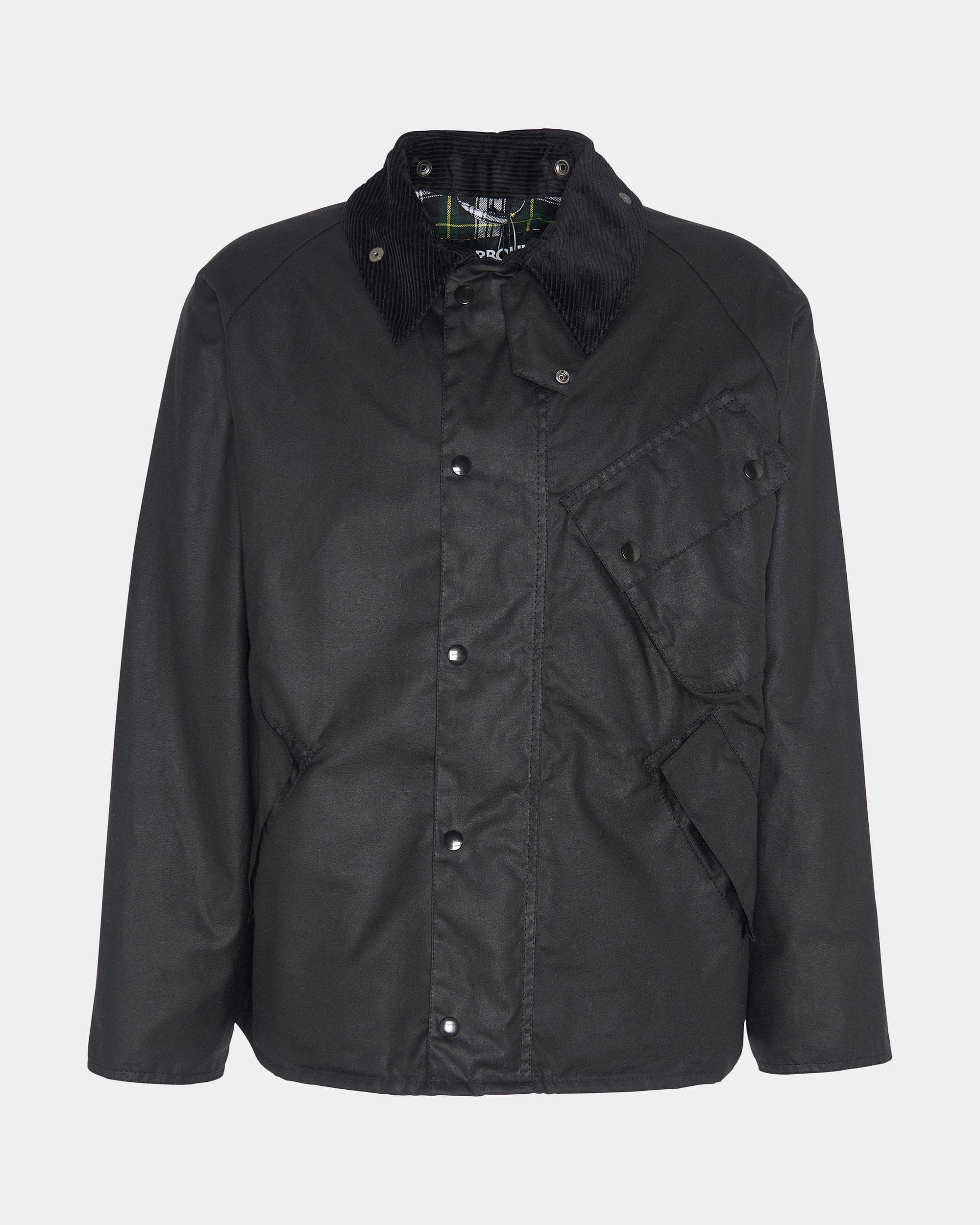 Barbour International A7 Pacemaster Mens Wax Jacket - Black - Image 4