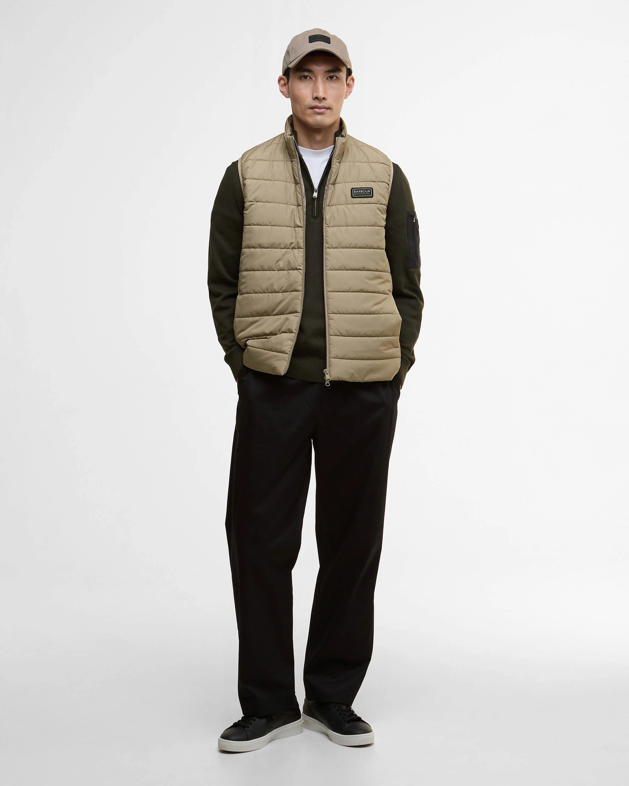 Barbour International Aldon Mens Quilted Gilet - Brindle - Image 3