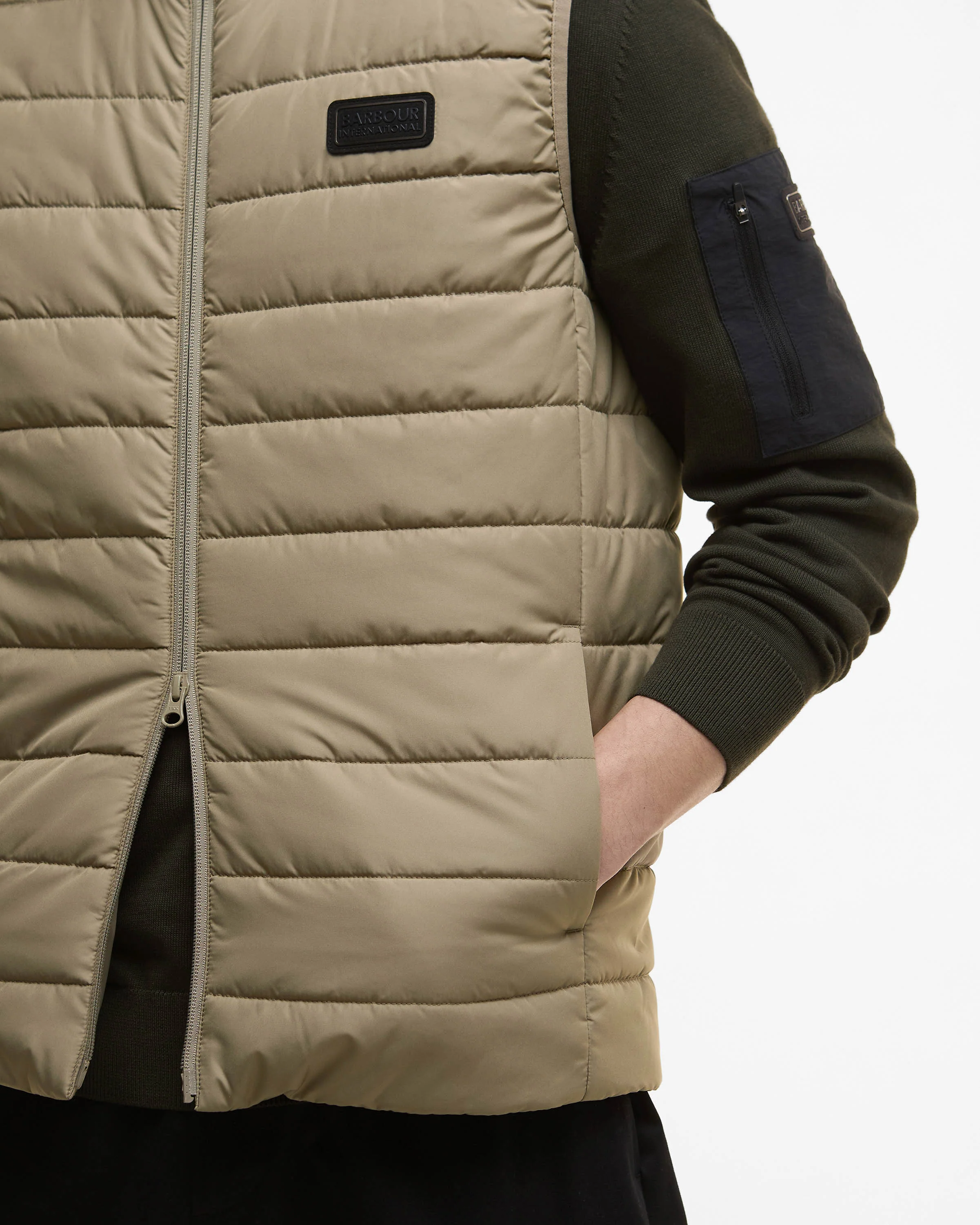Barbour International Aldon Mens Quilted Gilet - Brindle - Image 4