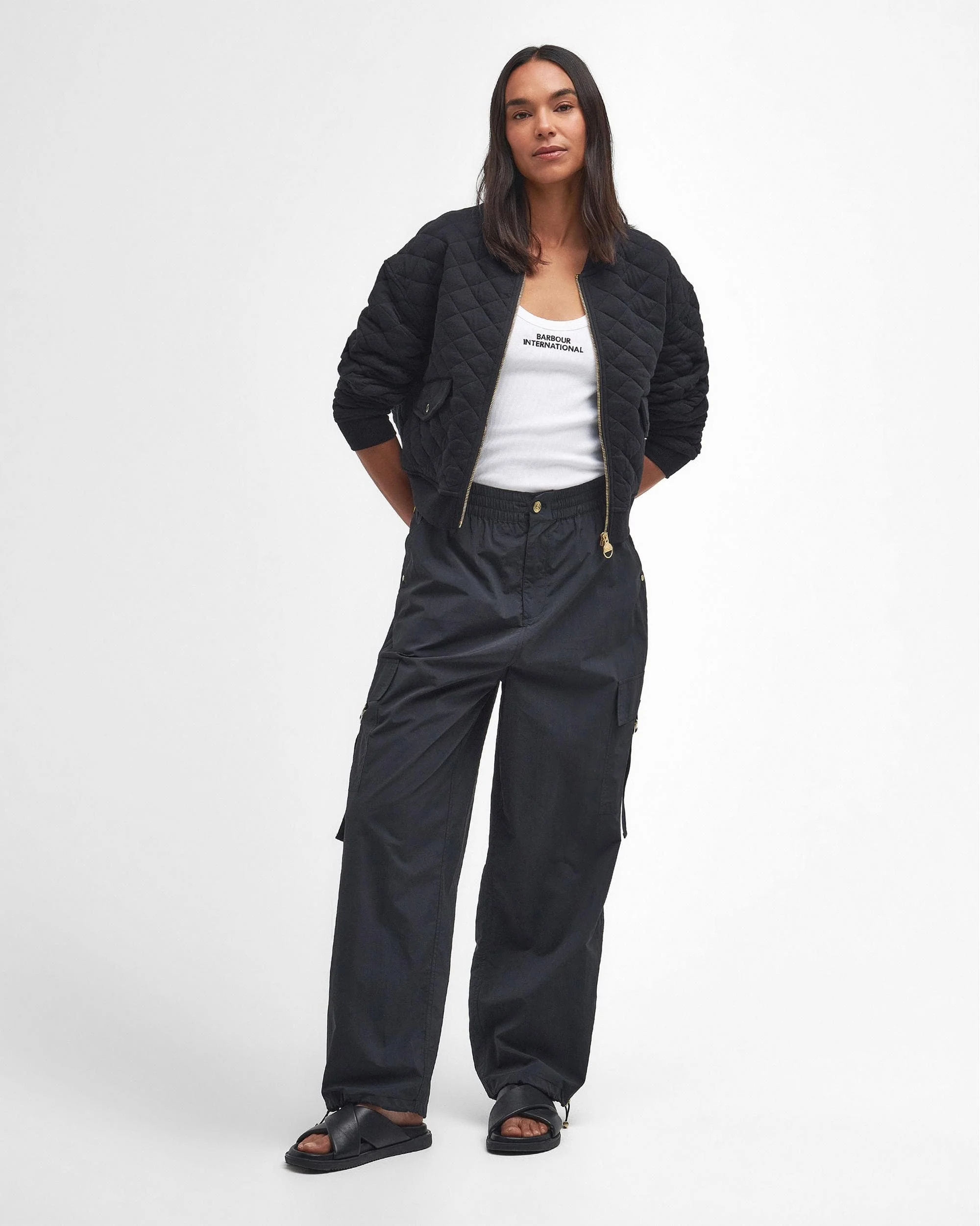 Barbour International Alicia Womens Quilted Bomber Jacket - Image 4