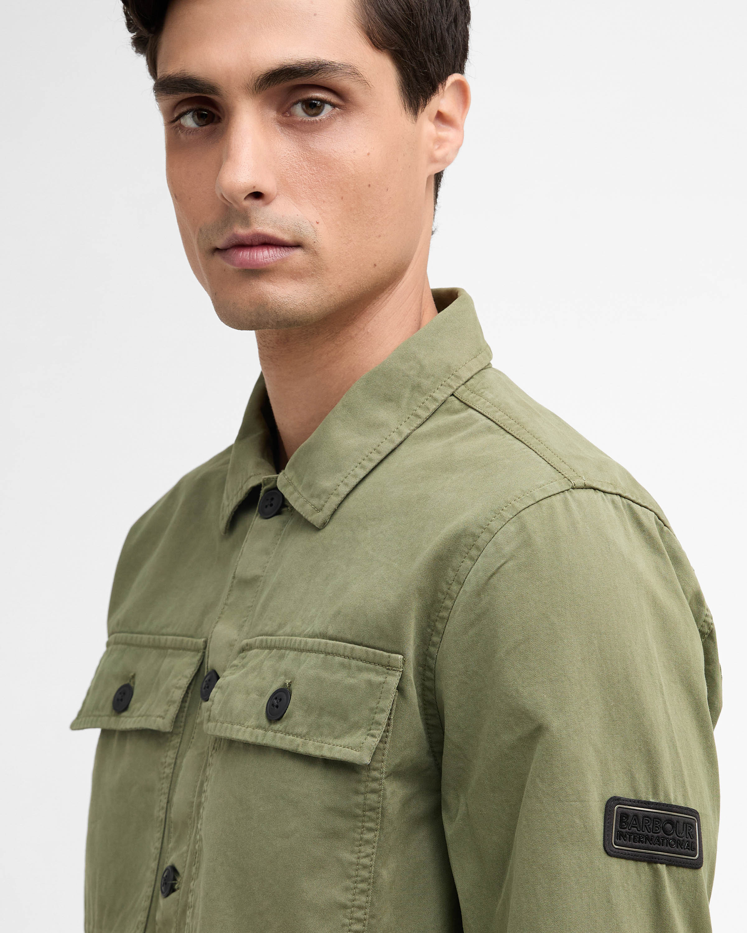 Barbour International Arlo Mens Overshirt - Burnt Olive - Image 2