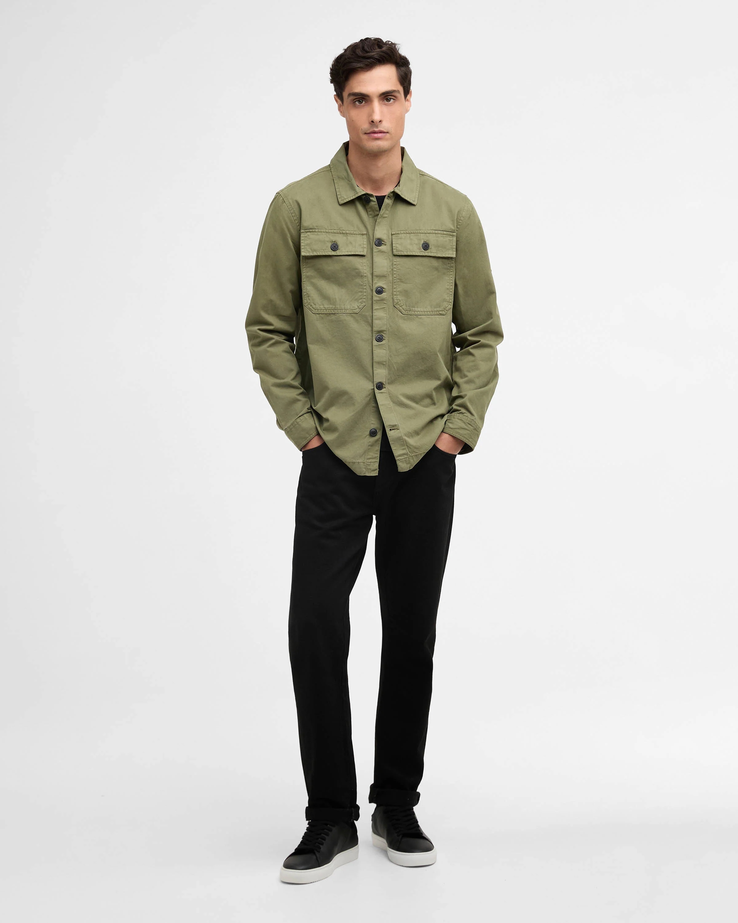 Barbour International Arlo Mens Overshirt - Burnt Olive - Image 3