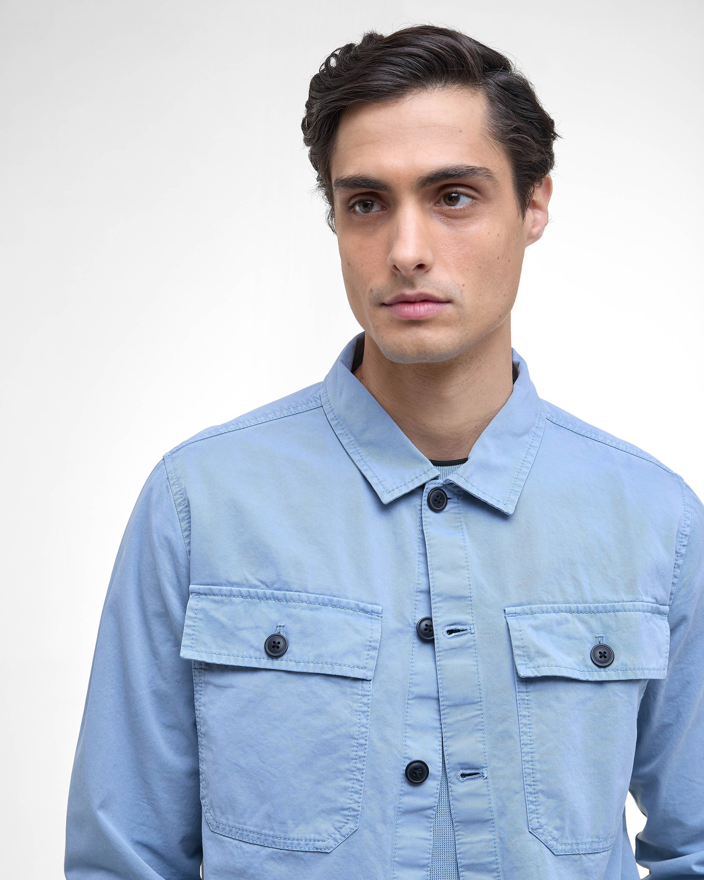Barbour International Arlo Mens Overshirt - Cool Blue - Image 5