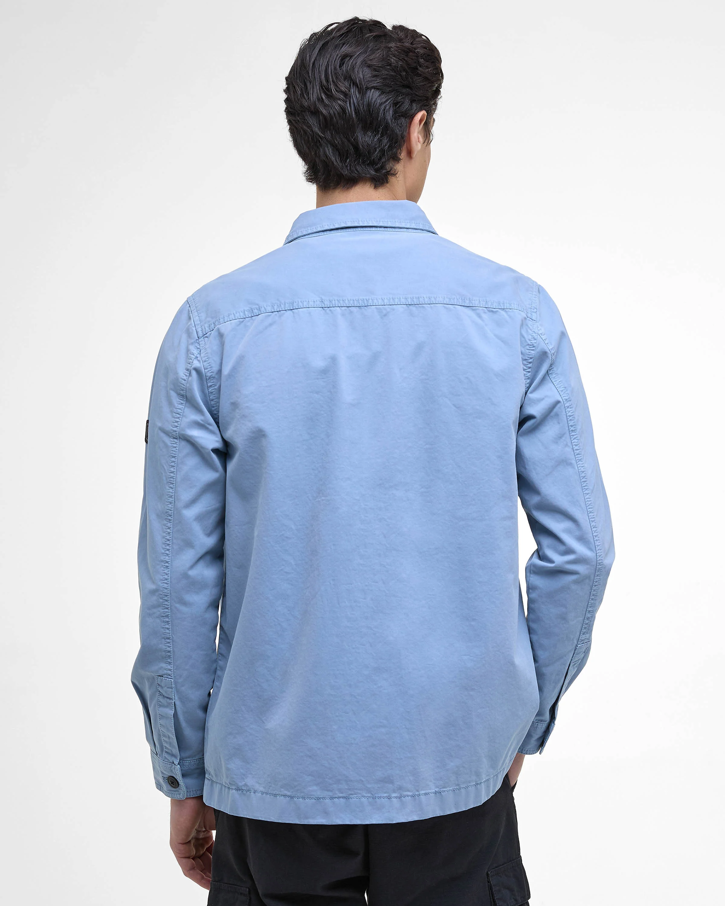 Barbour International Arlo Mens Overshirt - Cool Blue - Image 7