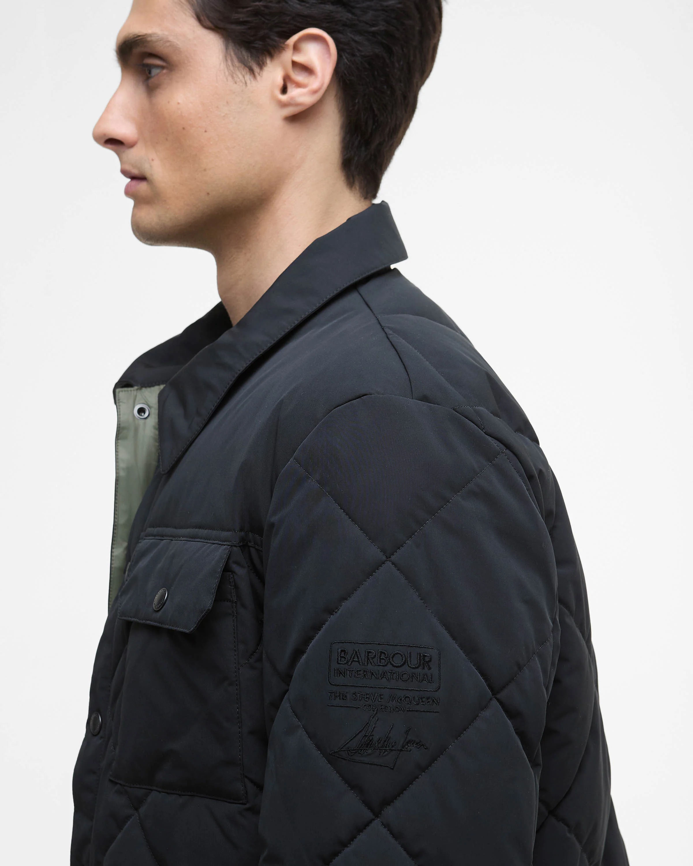 Barbour International Axwell Mens Puffer Jacket - Black - Image 4