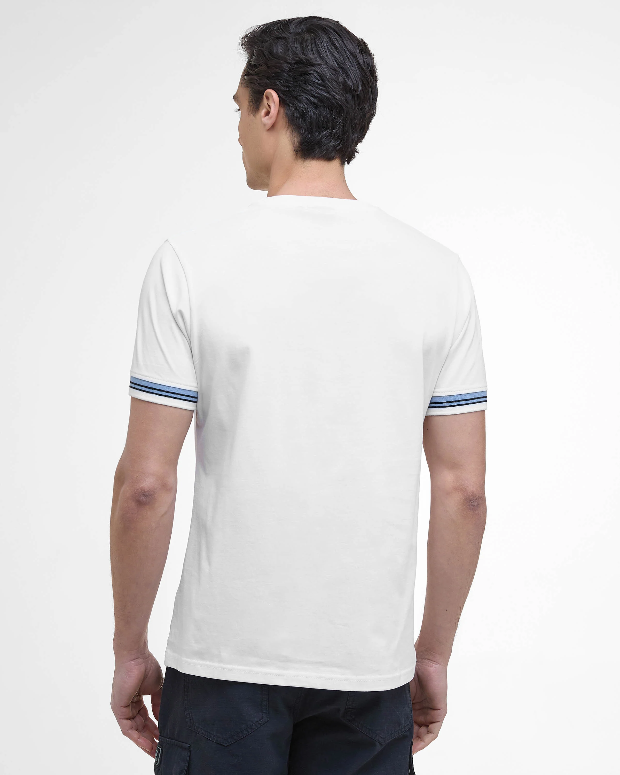 Barbour International Bruce Mens Tipped Cuff T-Shirt - White - Image 6