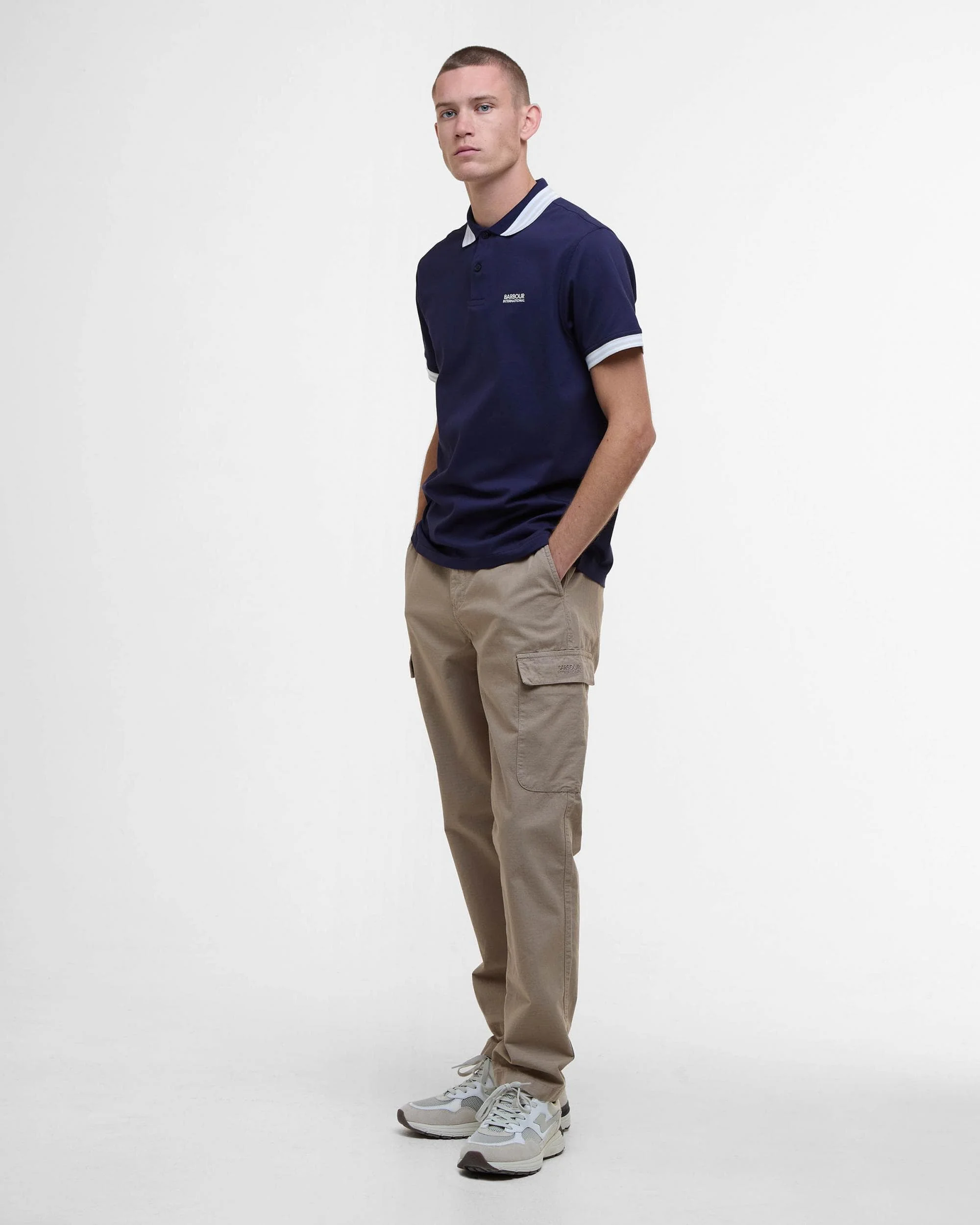 Barbour International Caleb Multi Mens Polo Shirt - Midnight Blue - Image 2