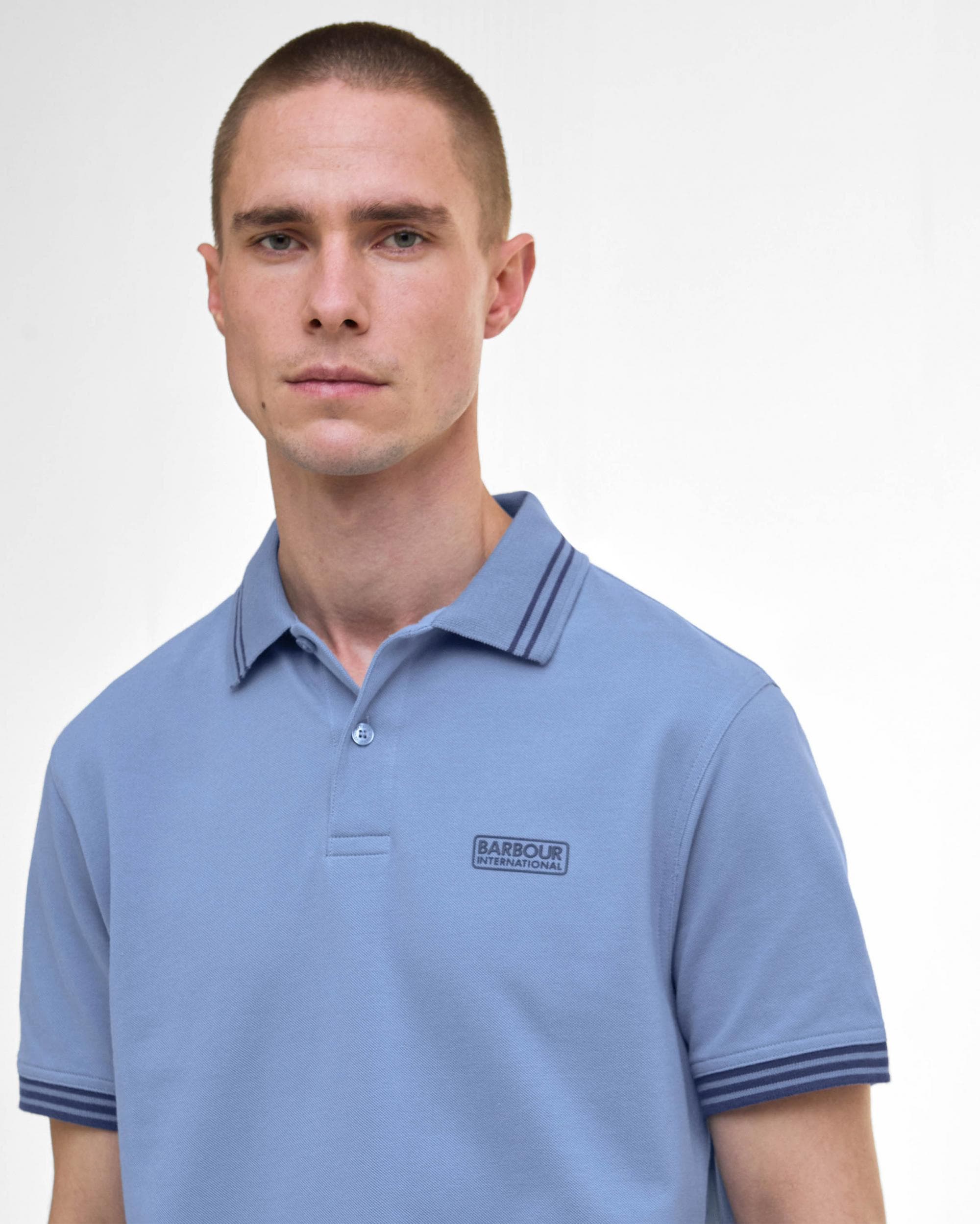 Barbour International Calibrated Mens Polo Shirt - Manor Blue - Image 2