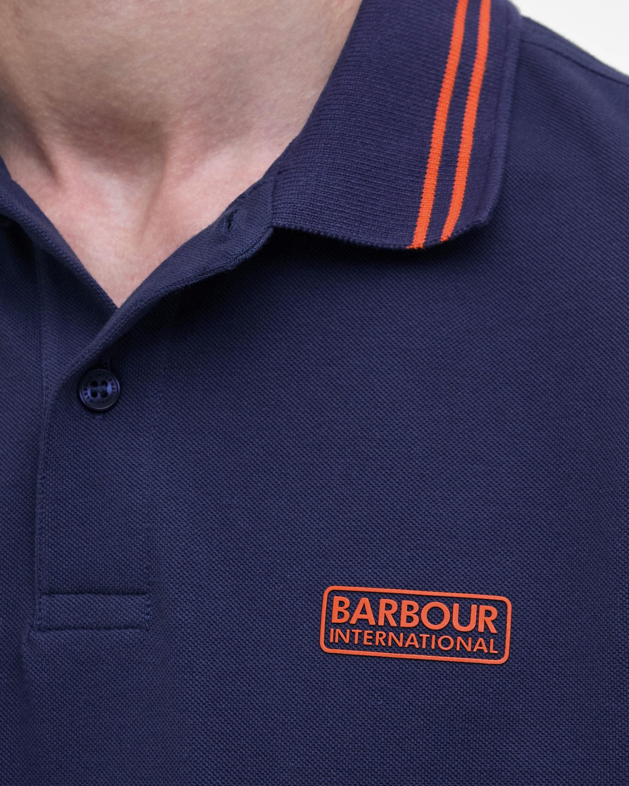 Barbour International Calibrated Mens Polo Shirt - Pigment Navy - Image 3
