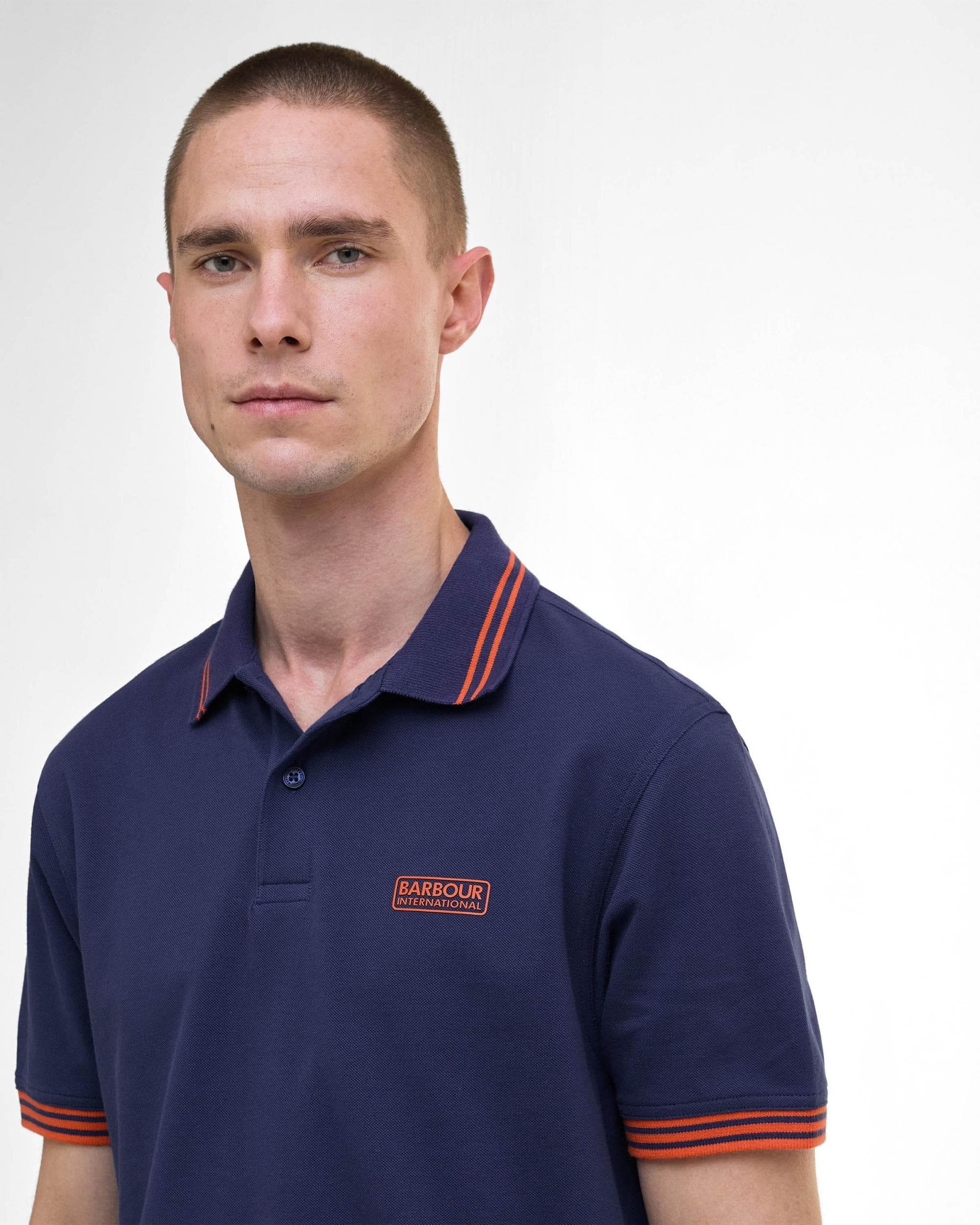 Barbour International Calibrated Mens Polo Shirt - Pigment Navy - Image 4