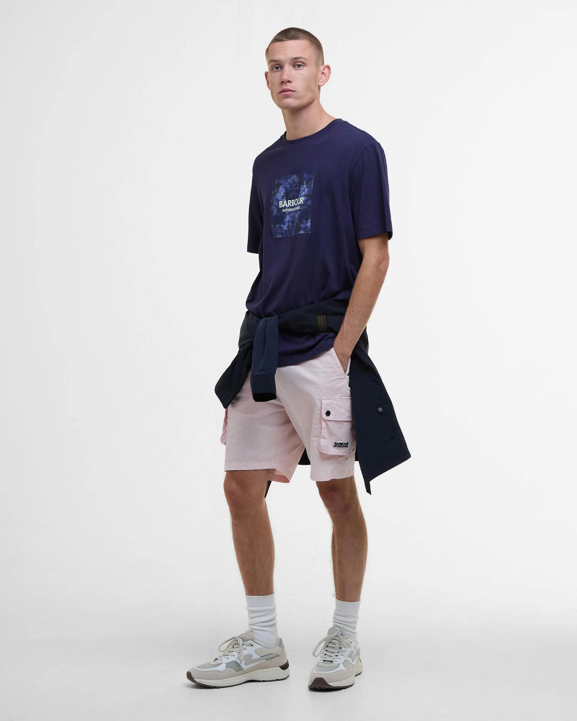Barbour International Camo Ikat Mens T-Shirt - Midnight Blue - Image 2