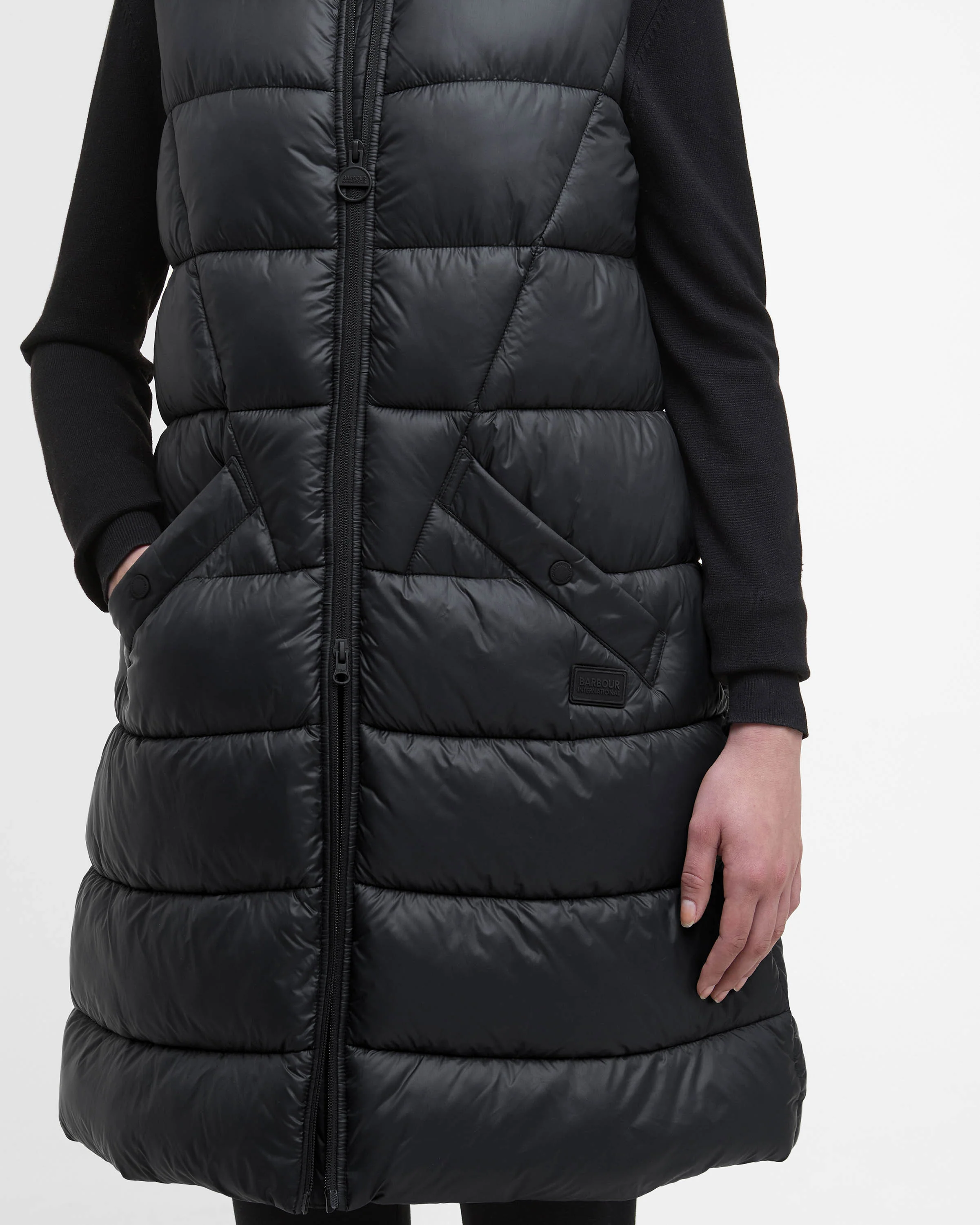 Barbour International Cecilla Womens Puffer Gilet - Black - Image 2