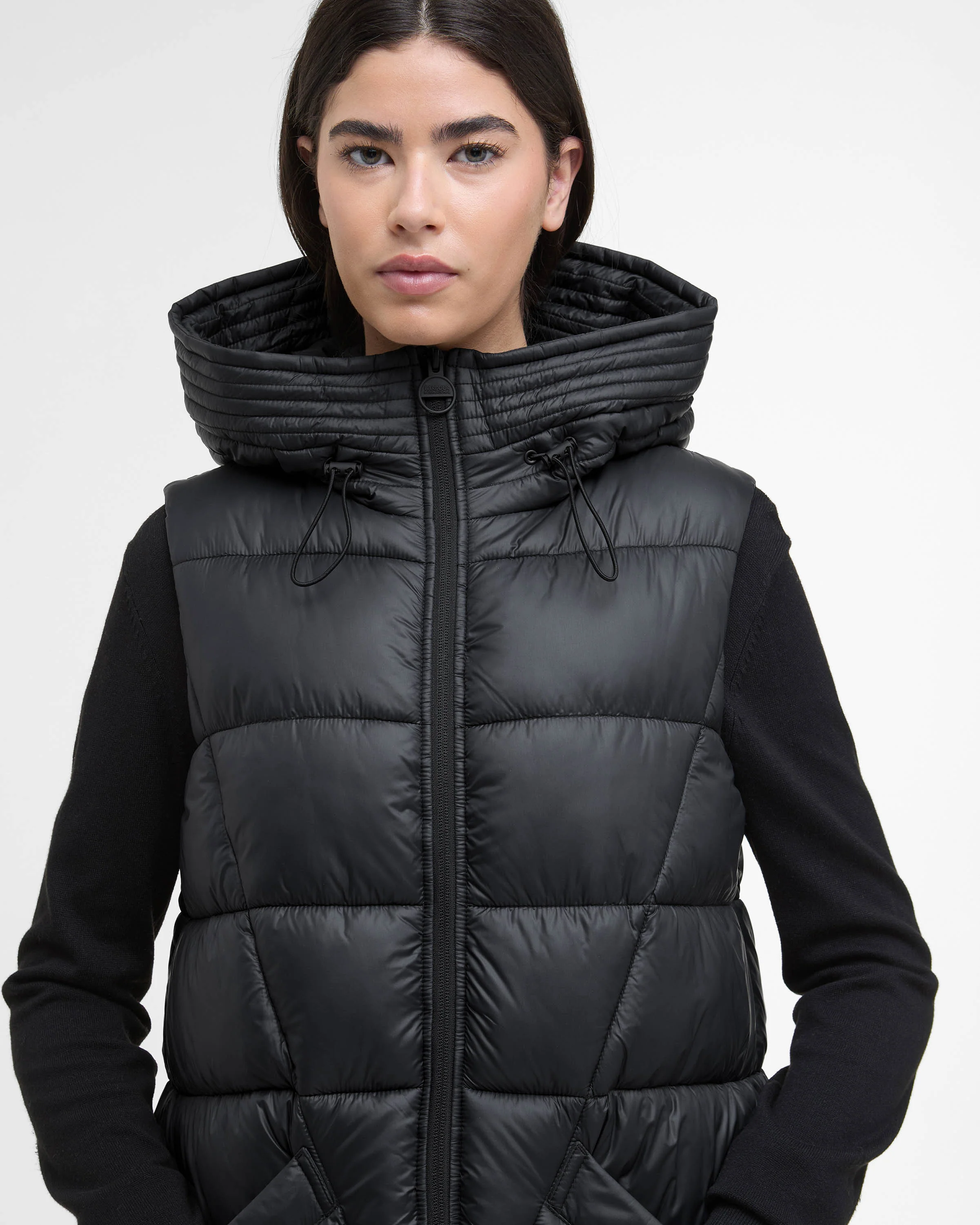 Barbour International Cecilla Womens Puffer Gilet - Black - Image 3