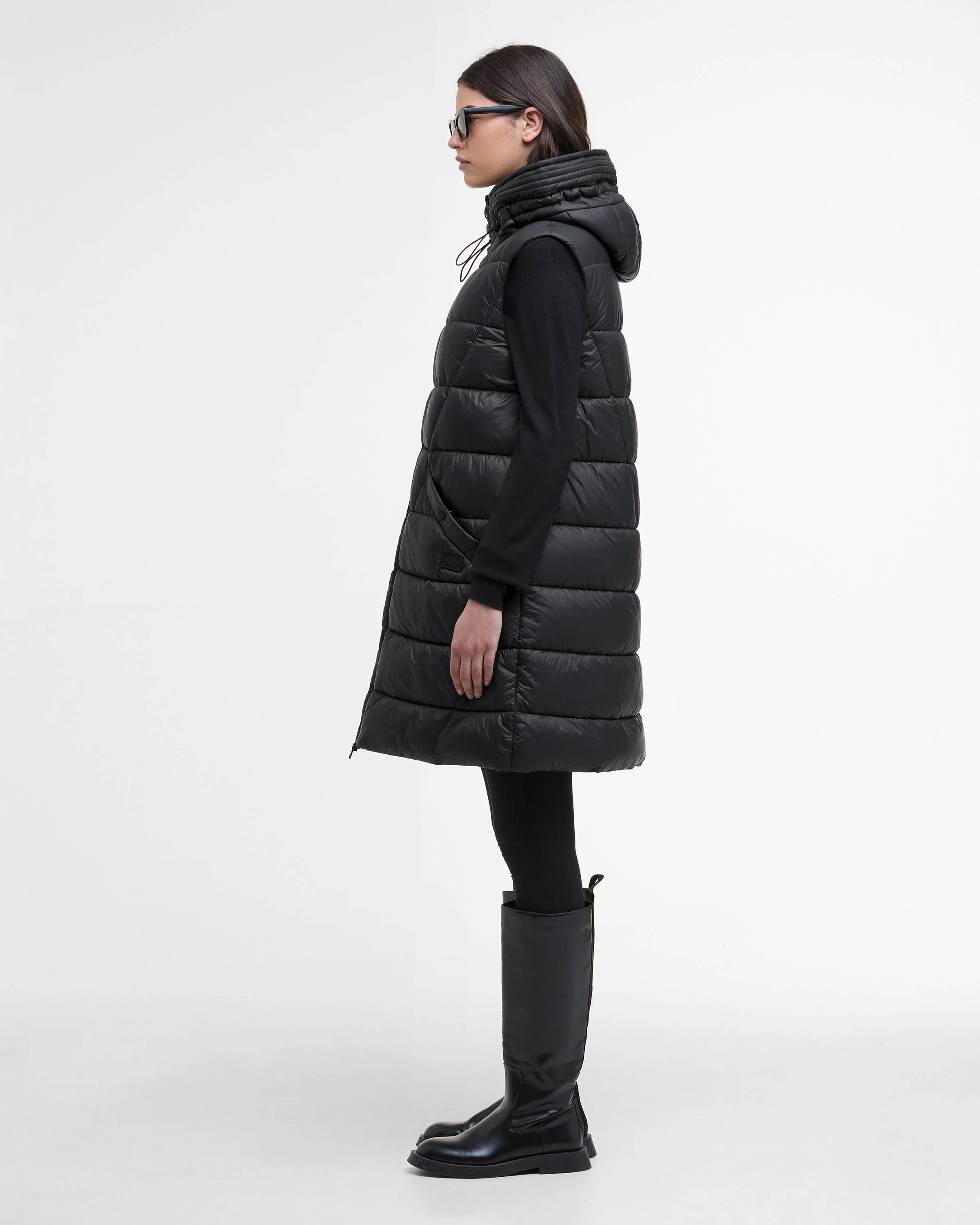 Barbour International Cecilla Womens Puffer Gilet - Black - Image 4