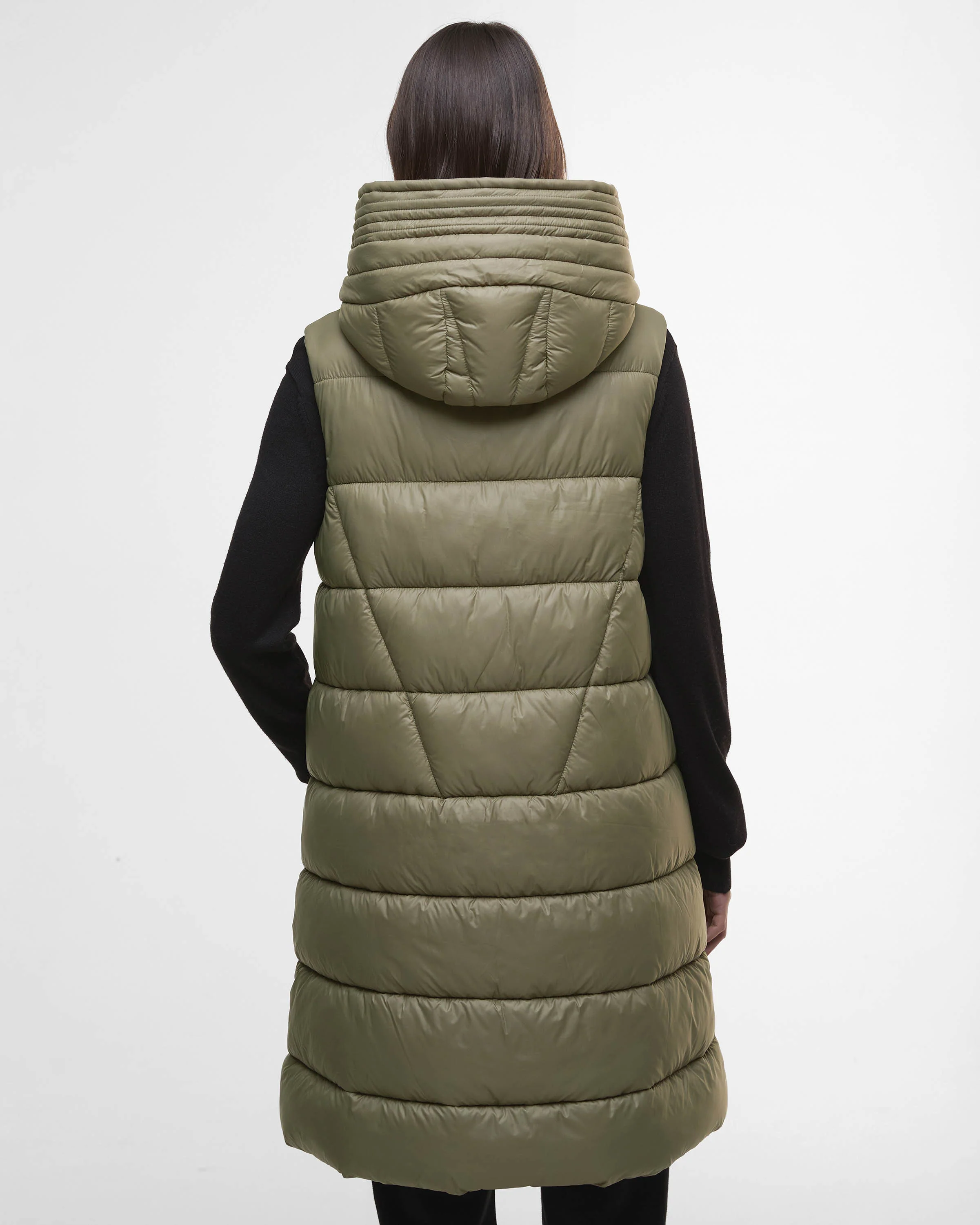 Barbour International Cecilla Womens Puffer Gilet - Dusky Khaki - Image 6