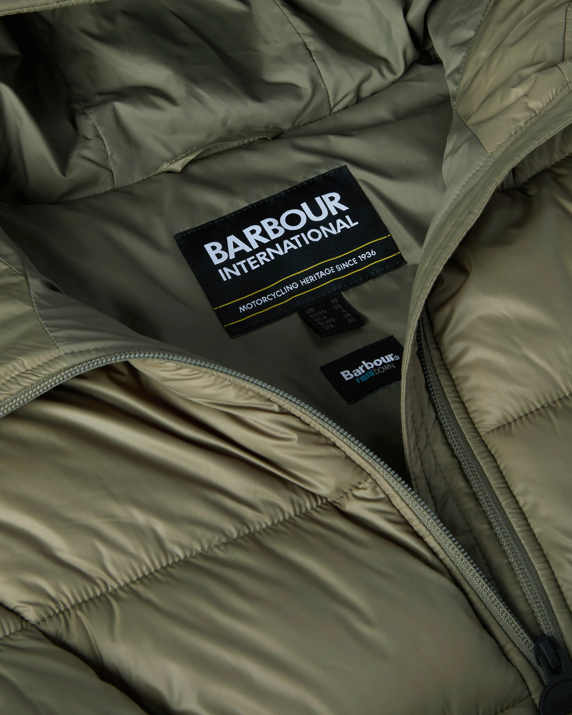 Barbour International Cecilla Womens Puffer Gilet - Dusky Khaki - Image 7