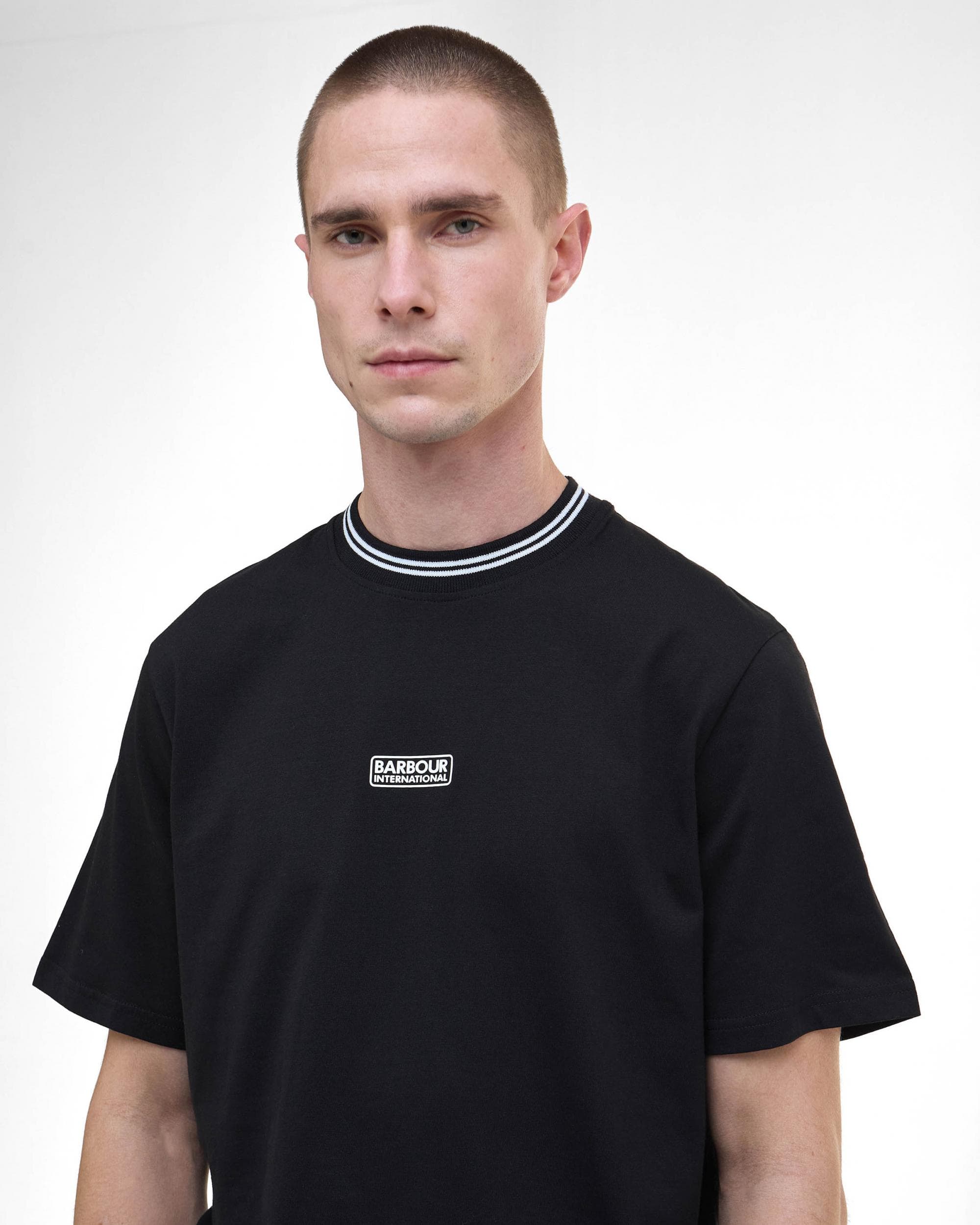 Barbour International Central Logo Mens T-Shirt - Black - Image 2
