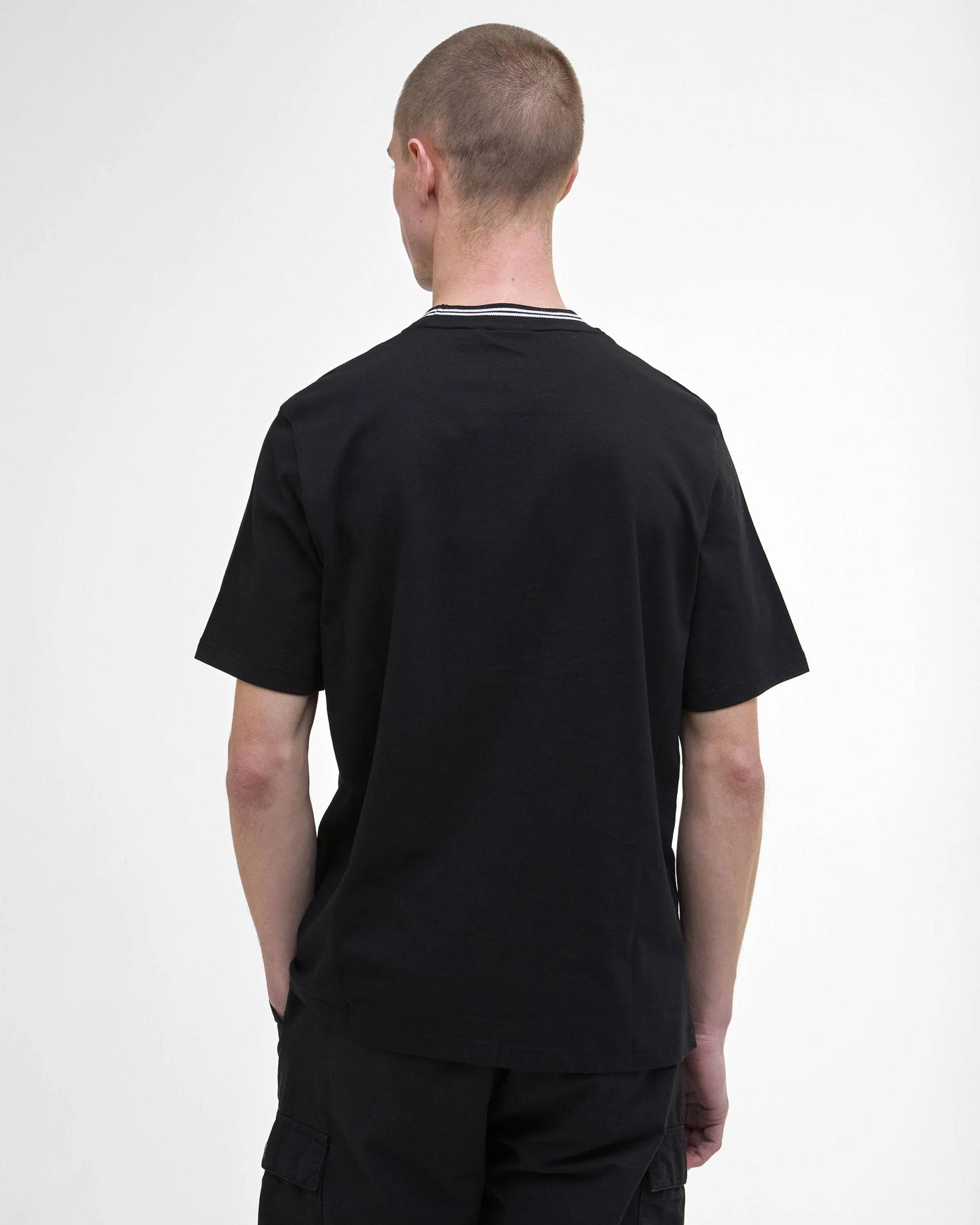 Barbour International Central Logo Mens T-Shirt - Black - Image 4