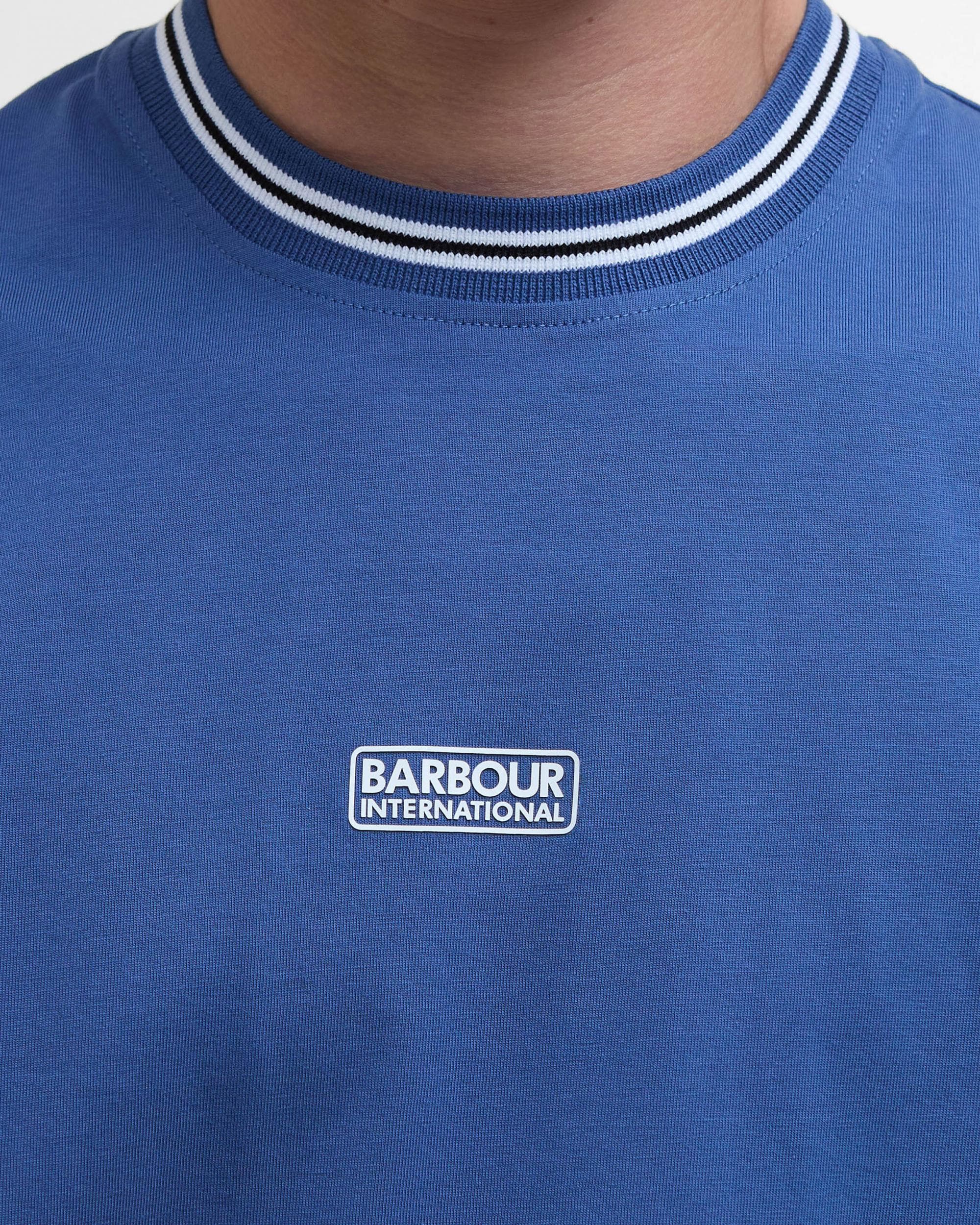Barbour International Central Logo Mens T-Shirt - North Sea Blue - Image 4