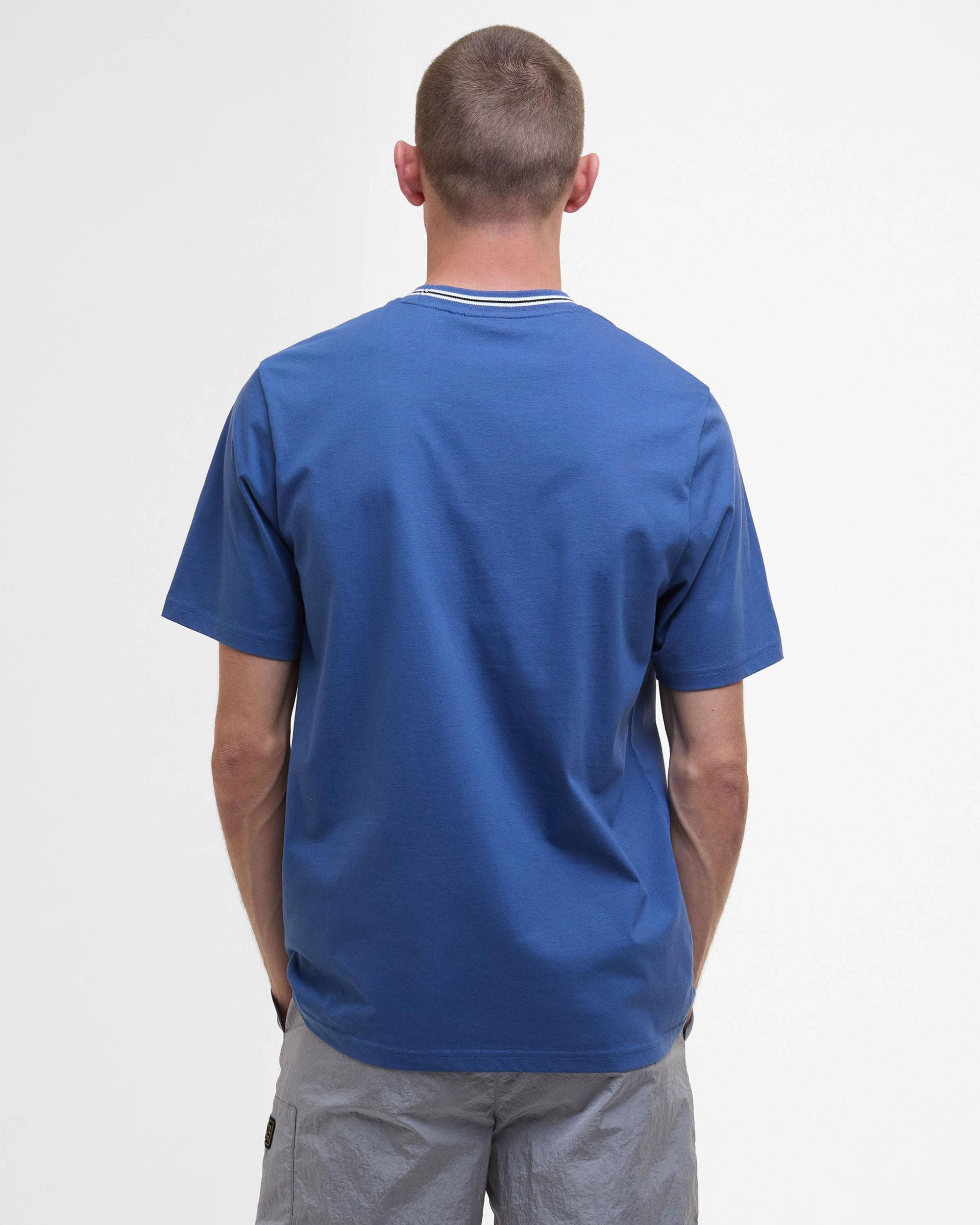 Barbour International Central Logo Mens T-Shirt - North Sea Blue - Image 5