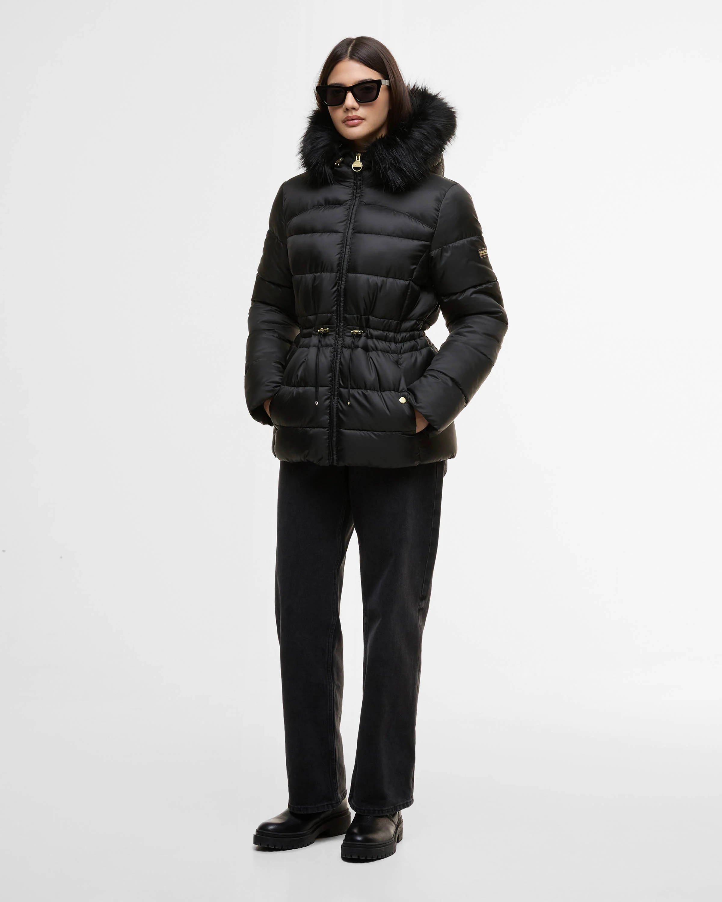 Barbour International Cher Womens Puffer Jacket - Black - Image 3