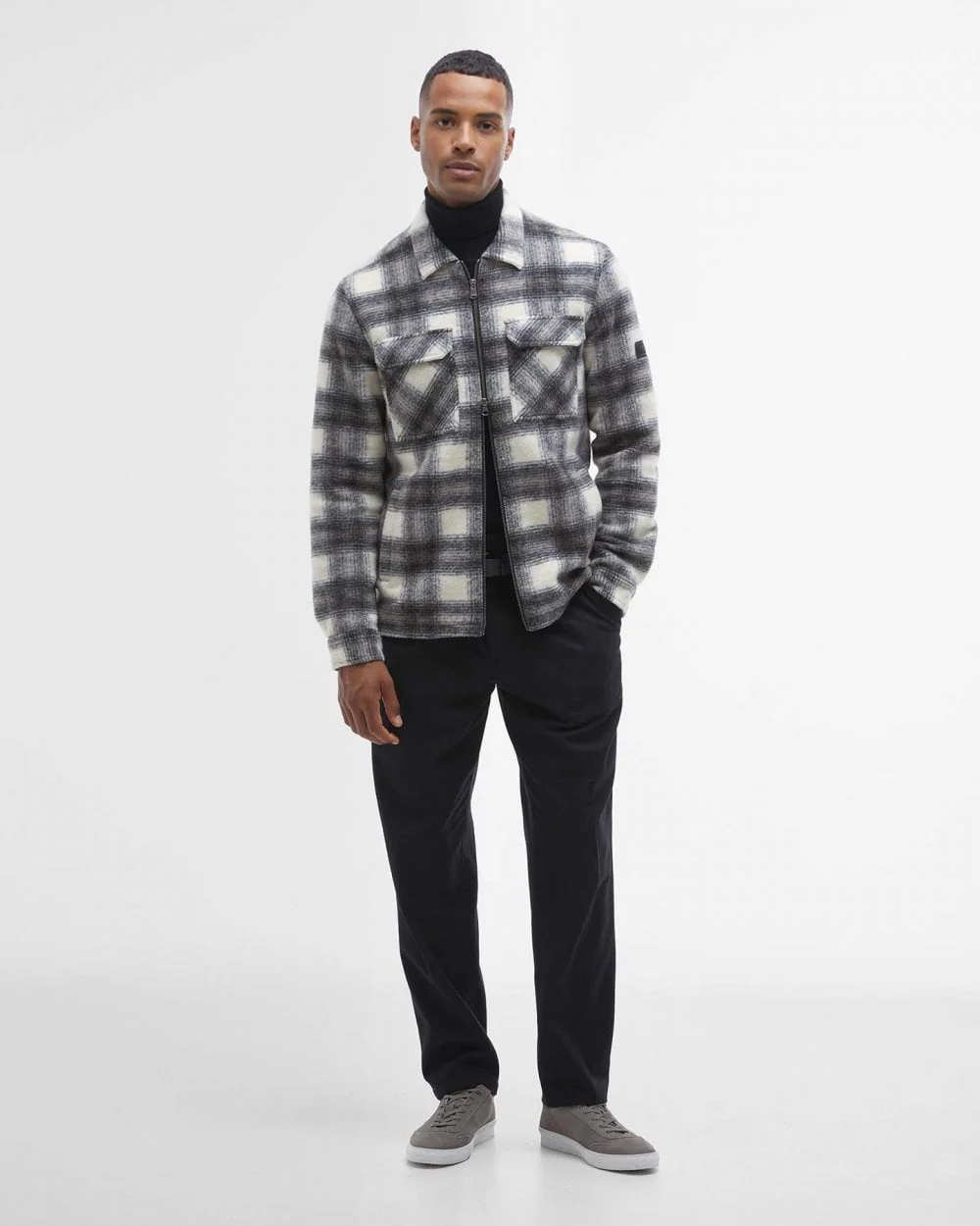 Barbour International Clayton Mens Brushed Fleece Overshirt - Image 2
