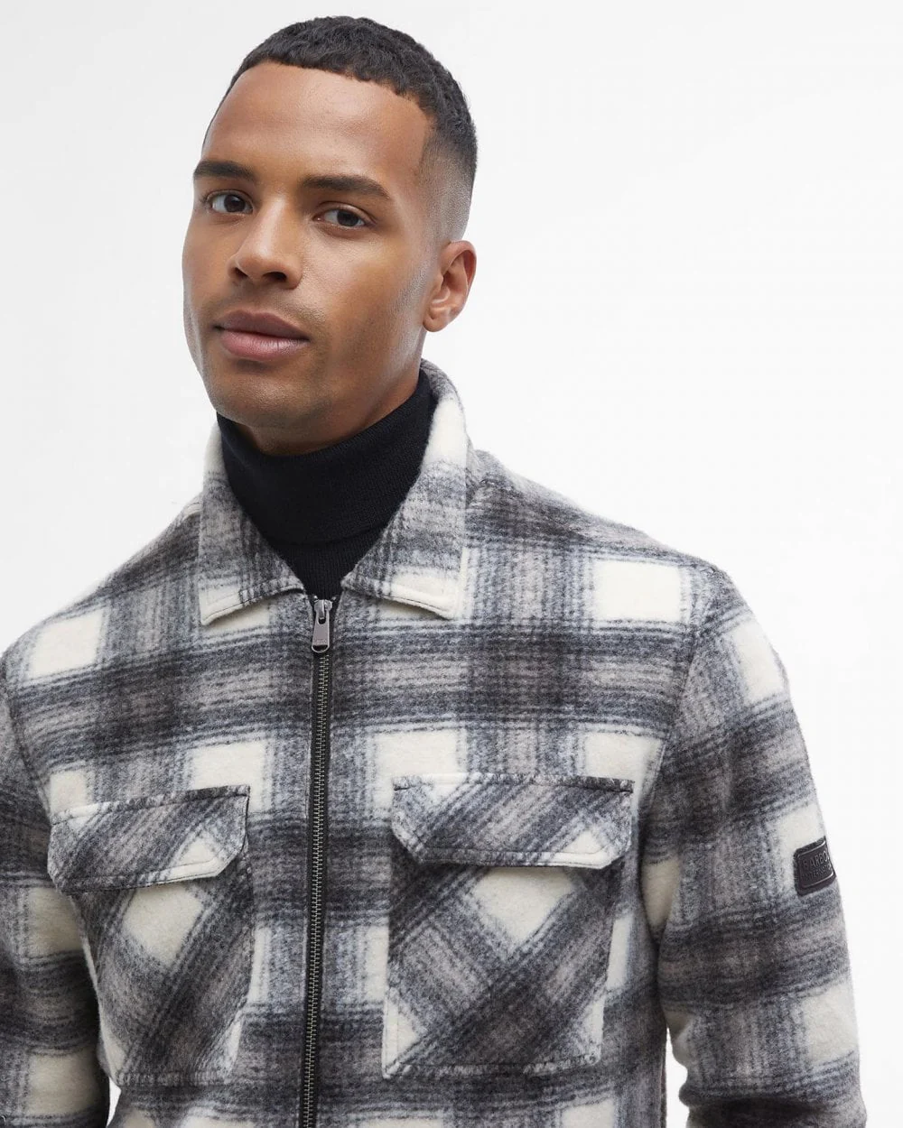 Barbour International Clayton Mens Brushed Fleece Overshirt - Image 3