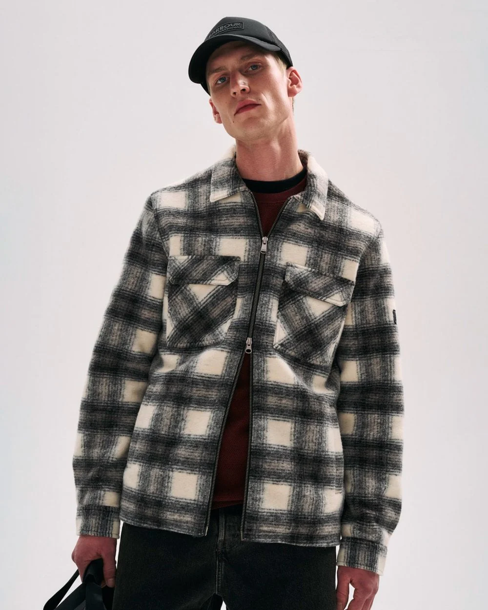 Barbour International Clayton Mens Brushed Fleece Overshirt - Image 4