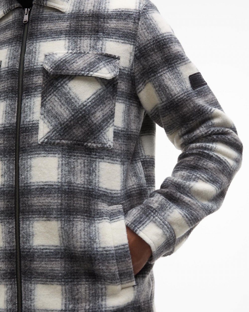 Barbour International Clayton Mens Brushed Fleece Overshirt - Image 6