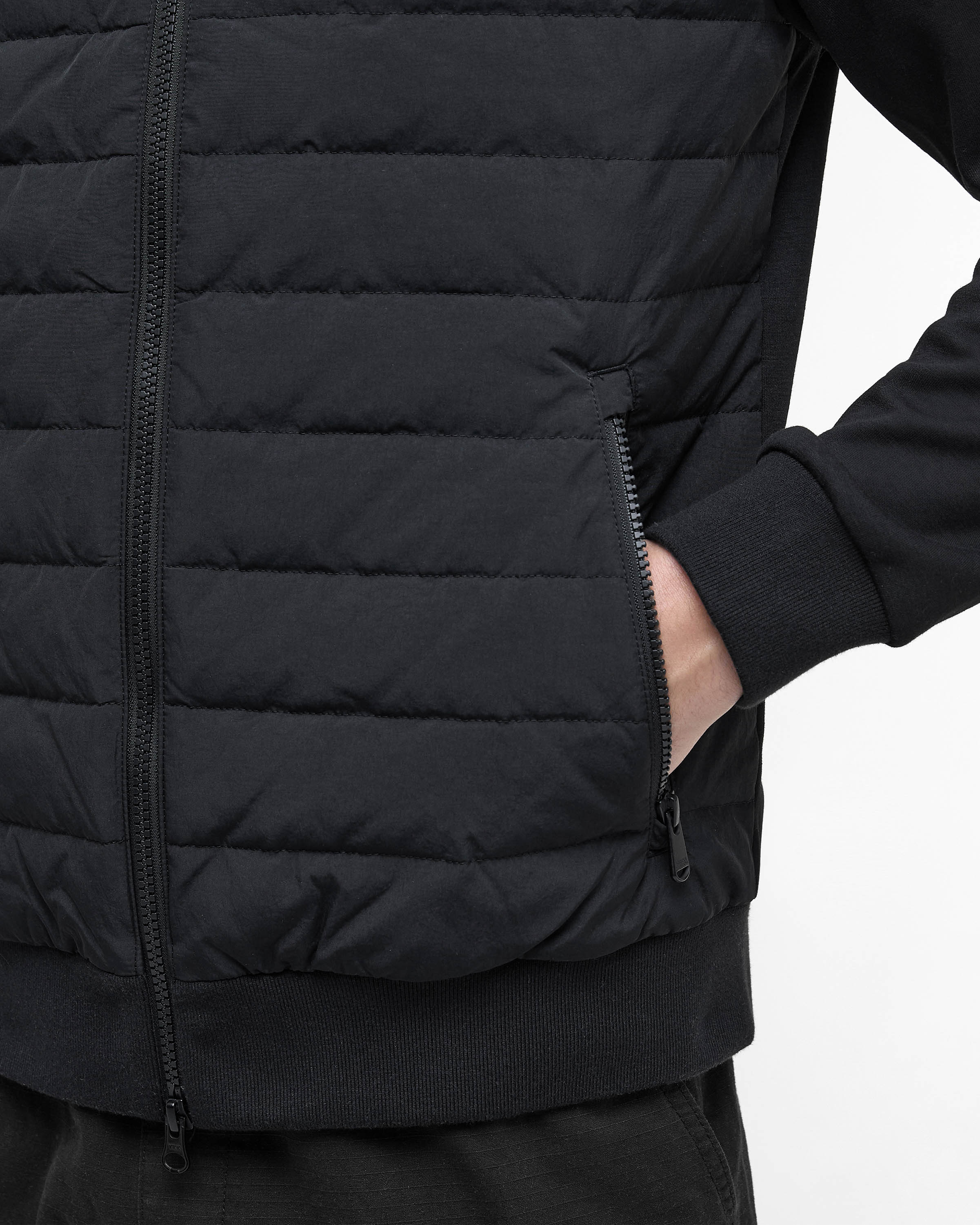 Barbour International Collins Mens Baffle Quilted Sweat - Black - Image 3