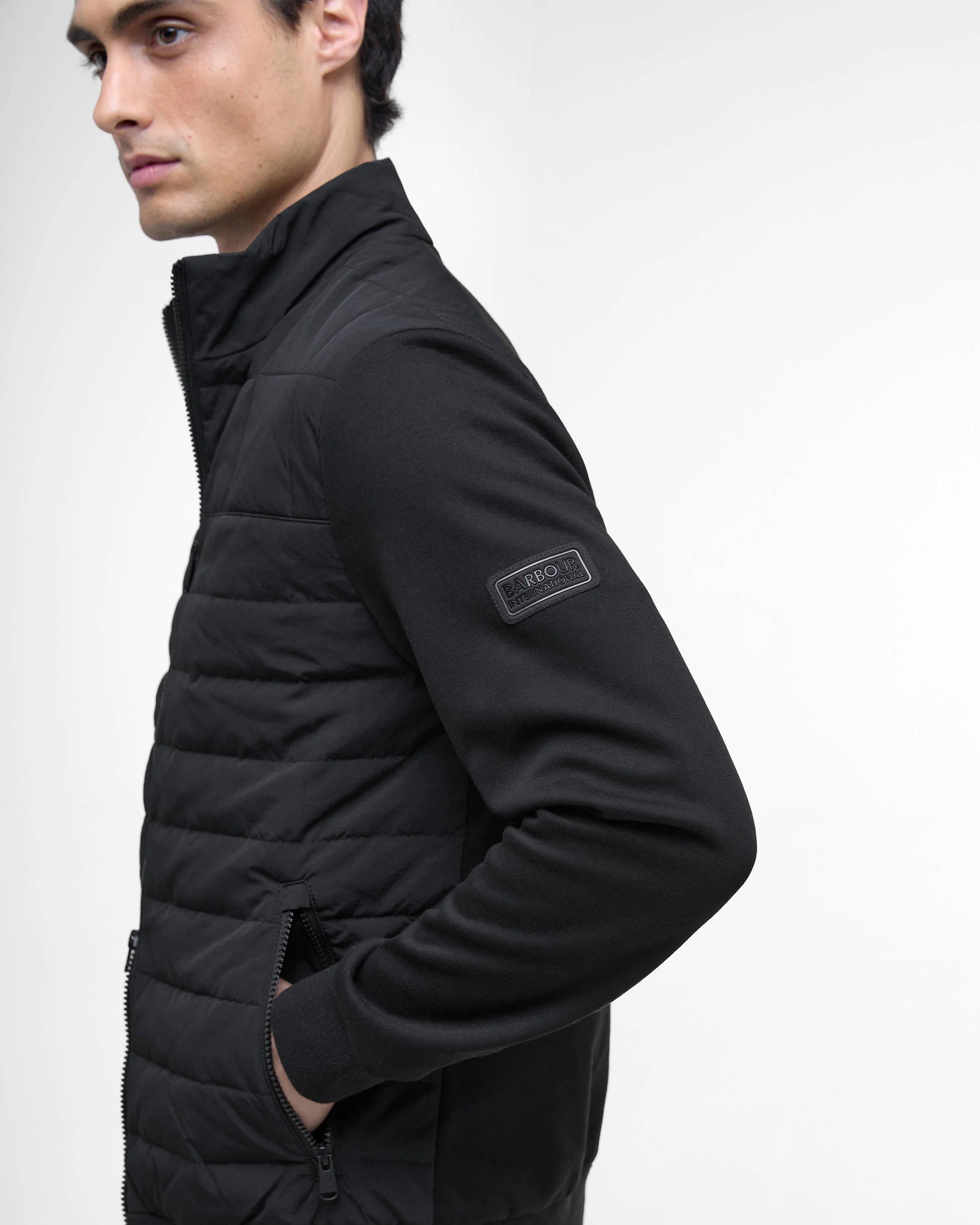 Barbour International Collins Mens Baffle Quilted Sweat - Black - Image 5
