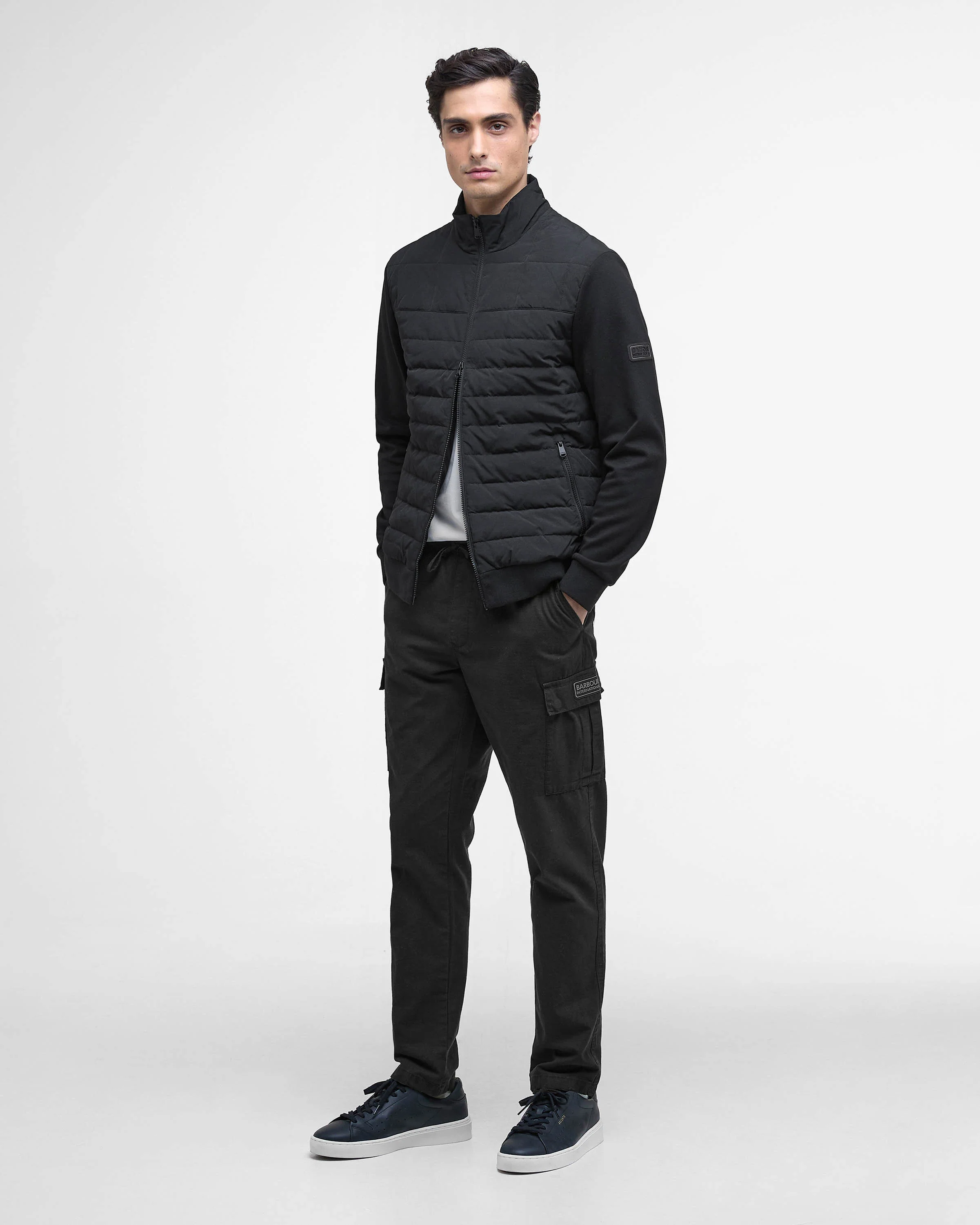 Barbour International Collins Mens Baffle Quilted Sweat - Black - Image 9