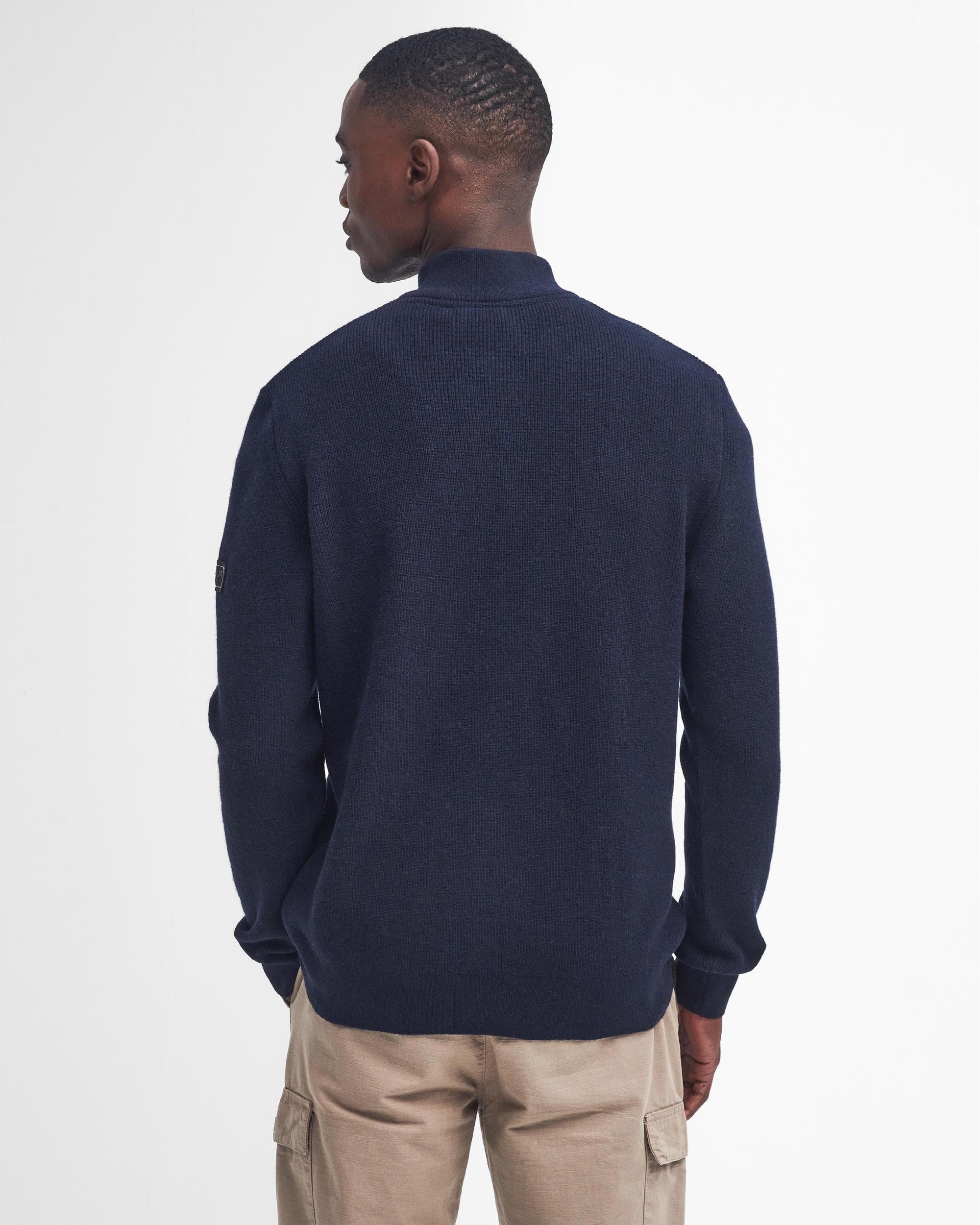 Barbour International Crawley Mens Funnel Neck Jumper - Navy - Image 4
