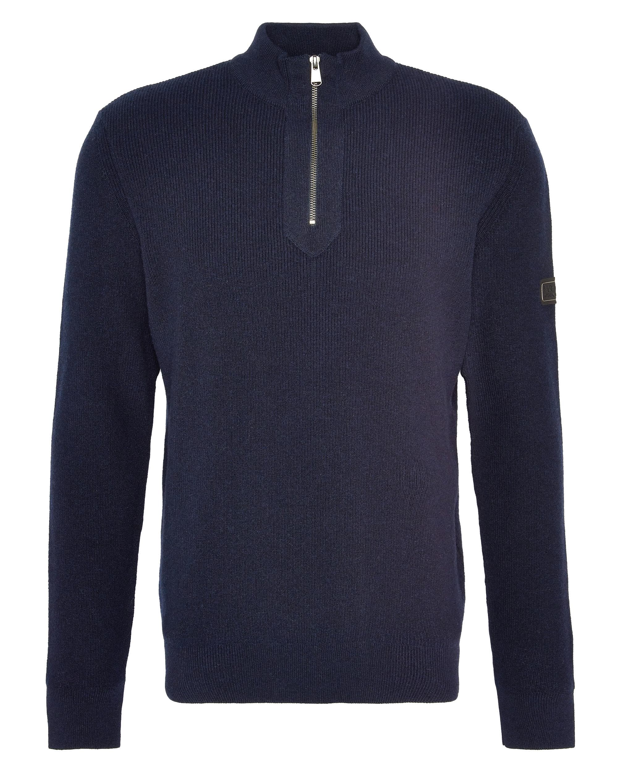 Barbour International Crawley Mens Funnel Neck Jumper - Navy - Image 7