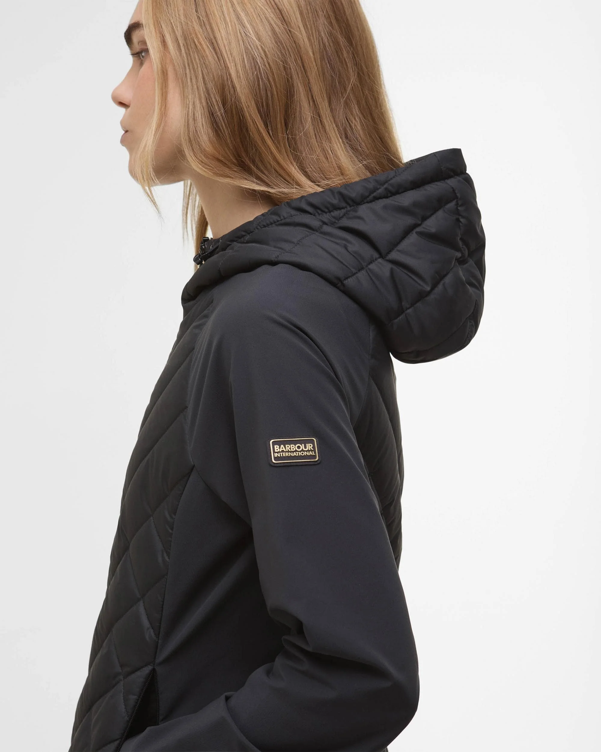 Barbour International Dakota Womens Quilted Sweatshirt - Black - Image 5