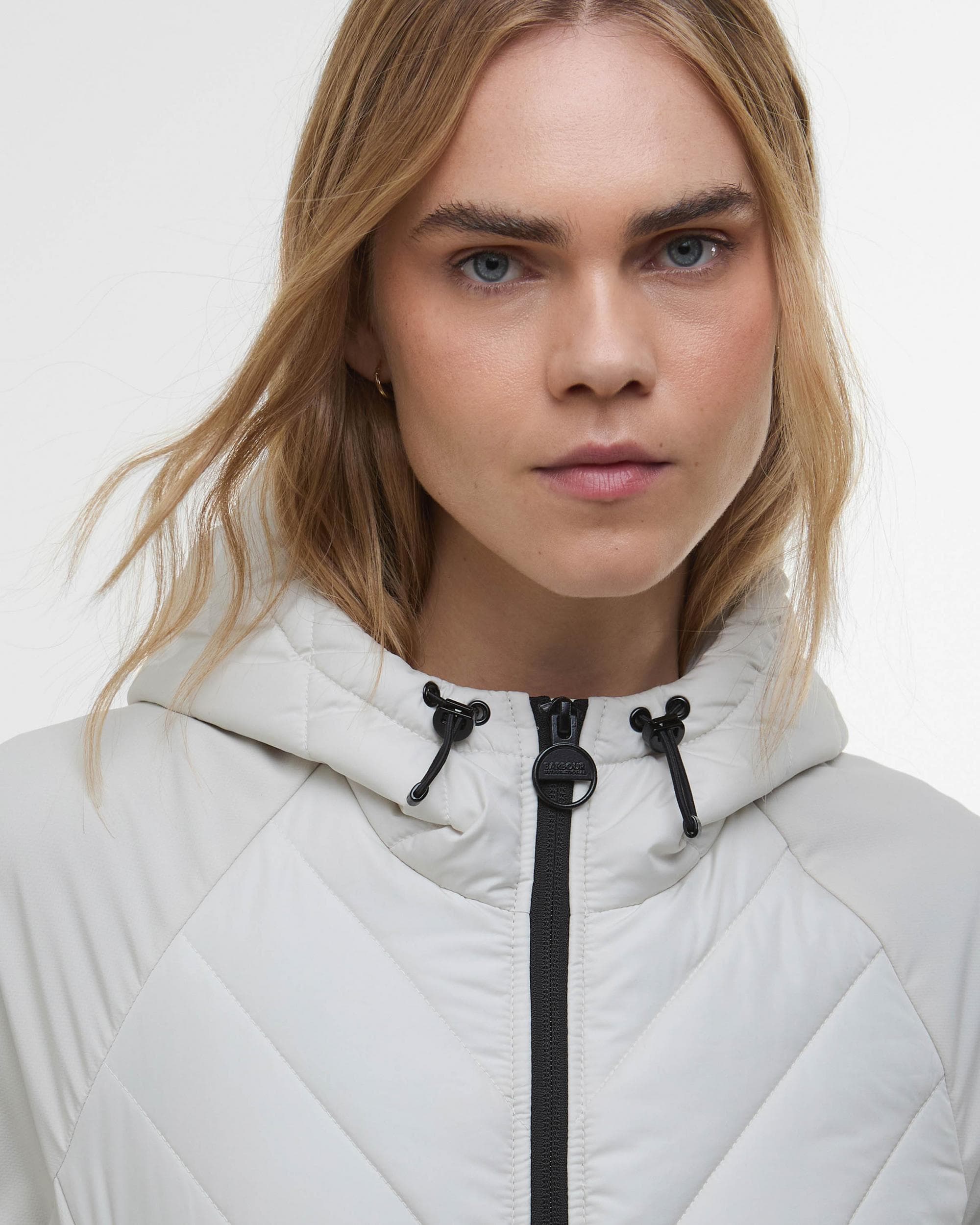 Barbour International Dakota Womens Quilted Sweatshirt - Silver Birch - Image 4