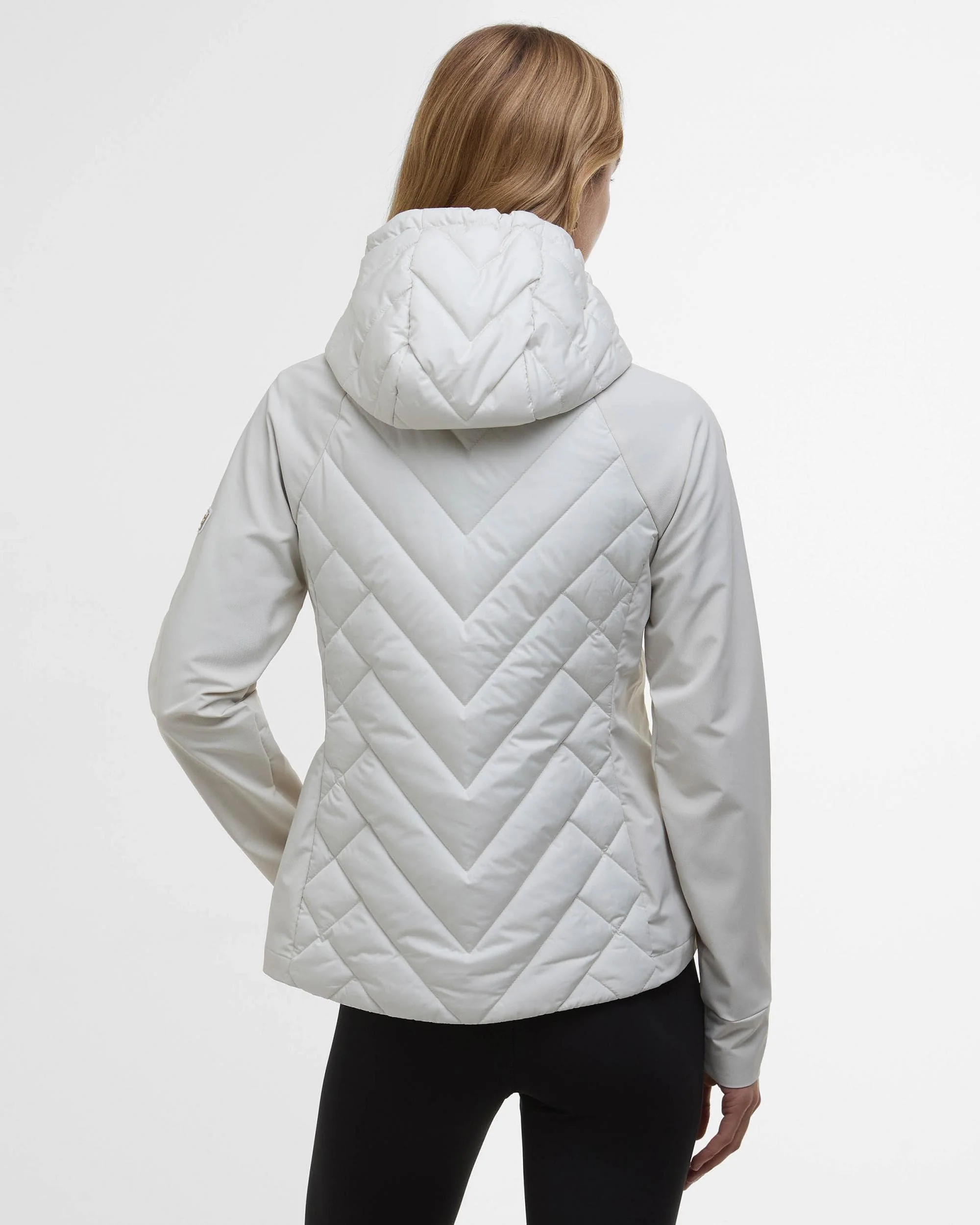 Barbour International Dakota Womens Quilted Sweatshirt - Silver Birch - Image 5