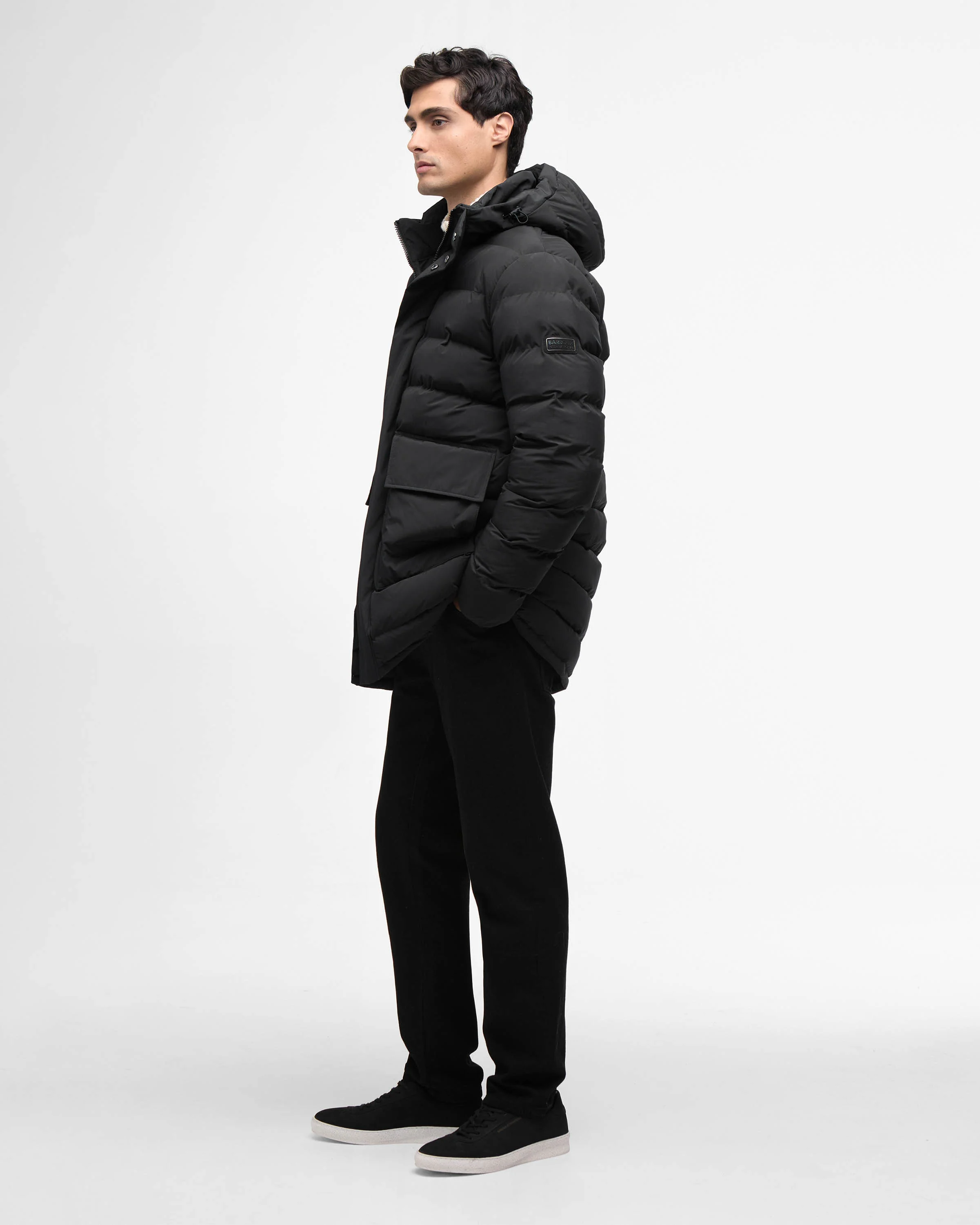 Barbour International Dalesmith Mens Puffer Jacket - Black - Image 2