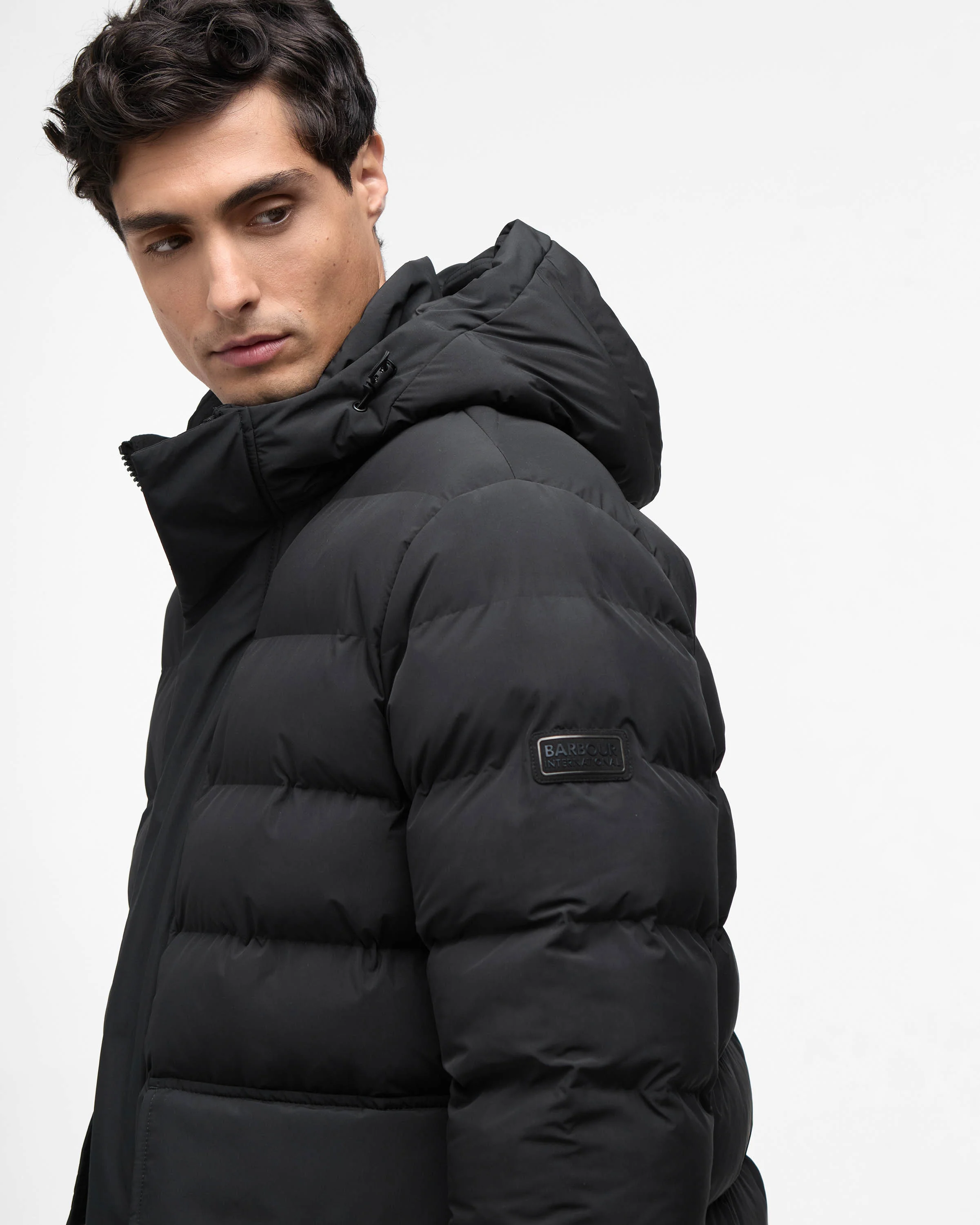 Barbour International Dalesmith Mens Puffer Jacket - Black - Image 3