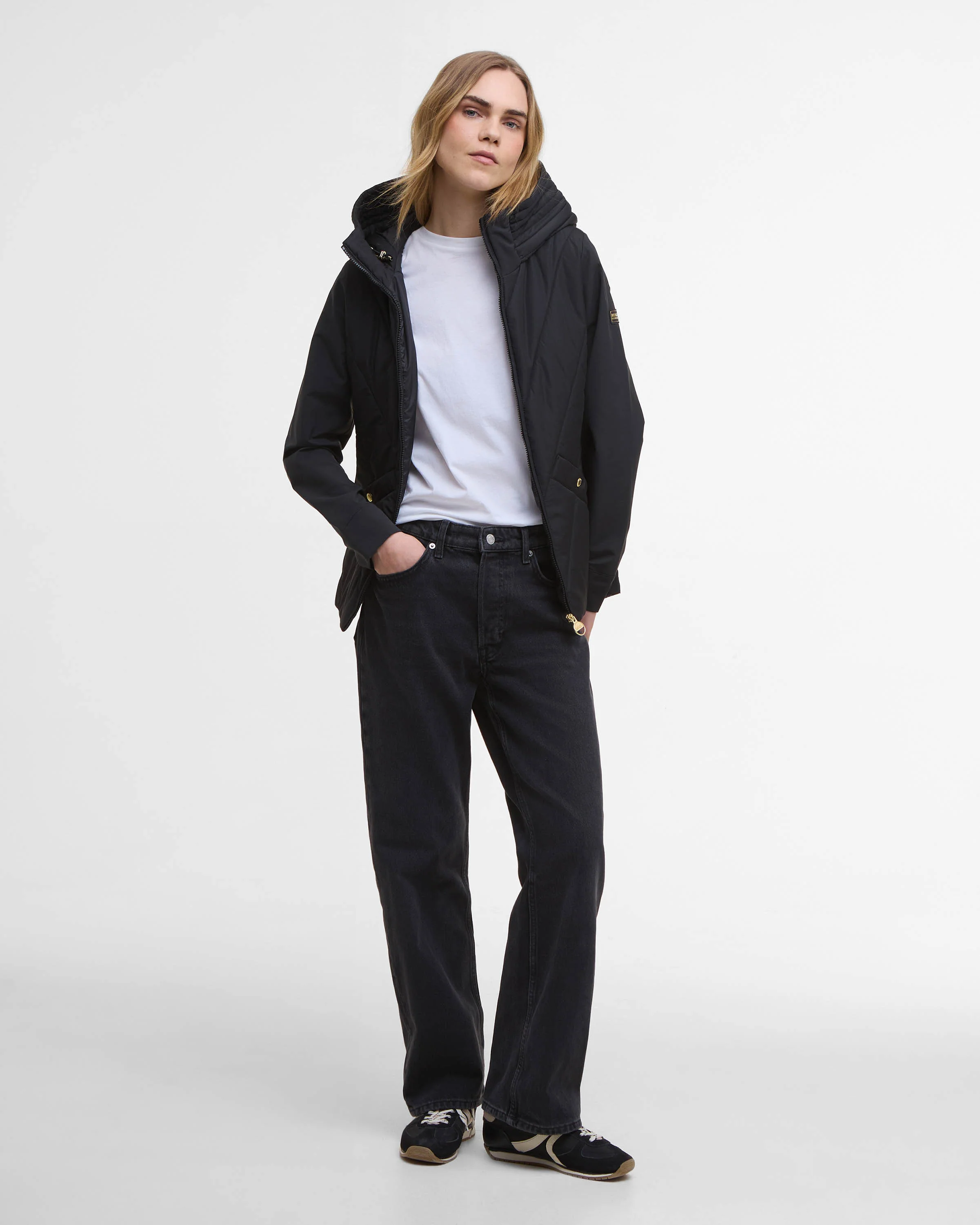 Barbour International Diablo Womens Quilted Sweat - Black - Image 3