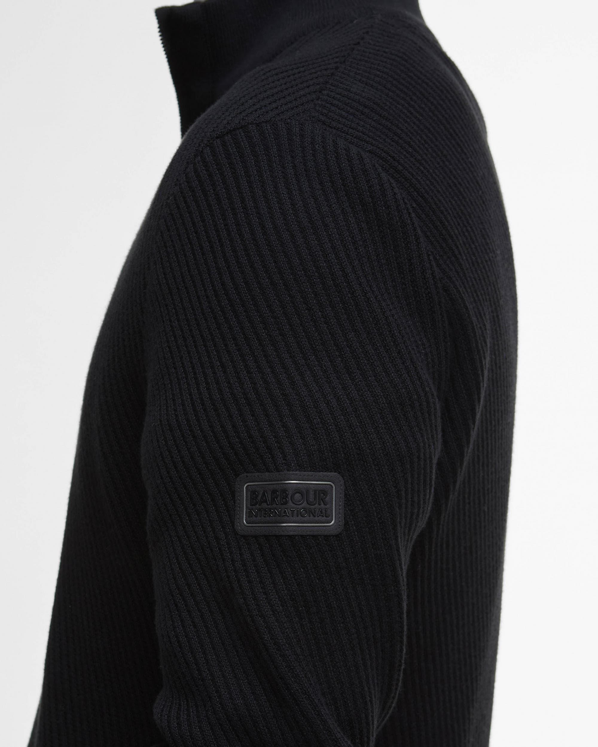 Barbour International Dune Mens Funnel Neck Jumper - Black - Image 4