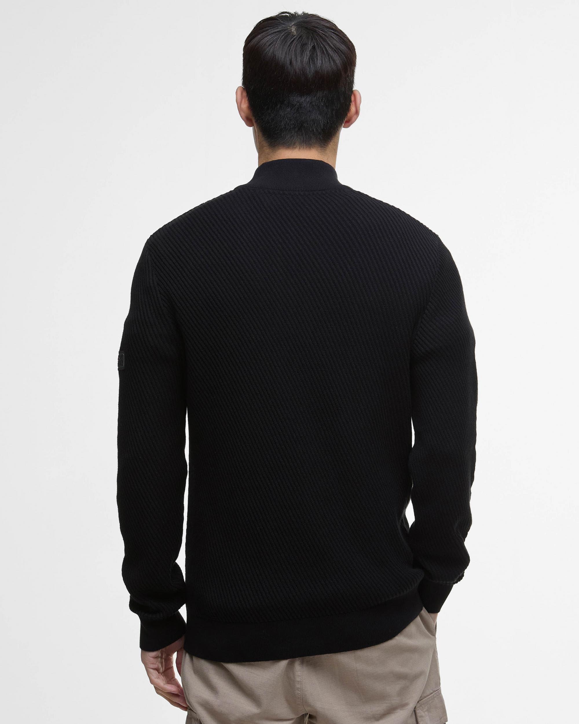 Barbour International Dune Mens Funnel Neck Jumper - Black - Image 6