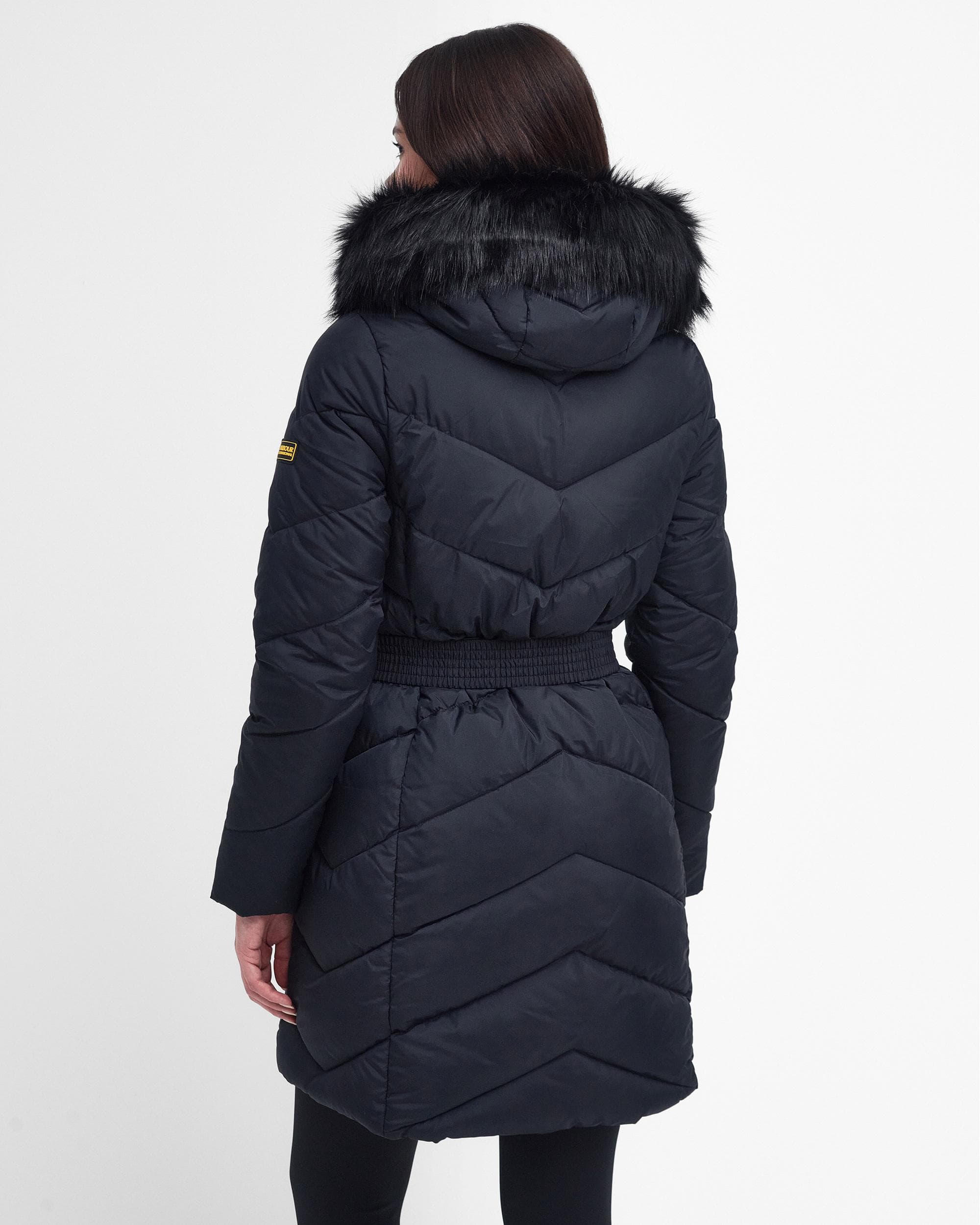 Barbour International East Moor Womens Long Quilted Jacket - Image 5
