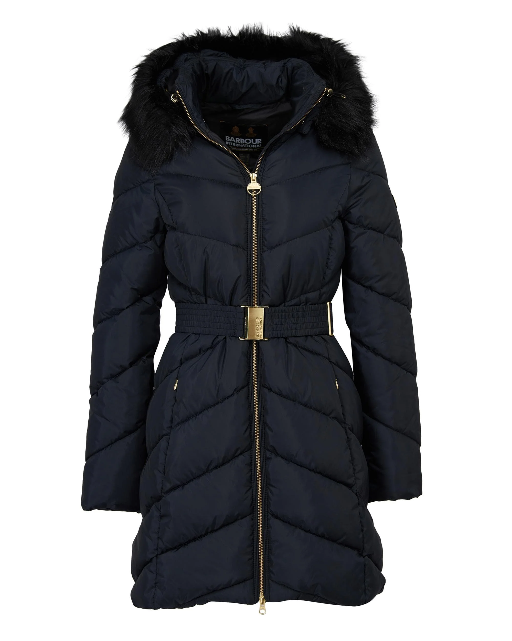 Barbour International East Moor Womens Long Quilted Jacket - Image 8