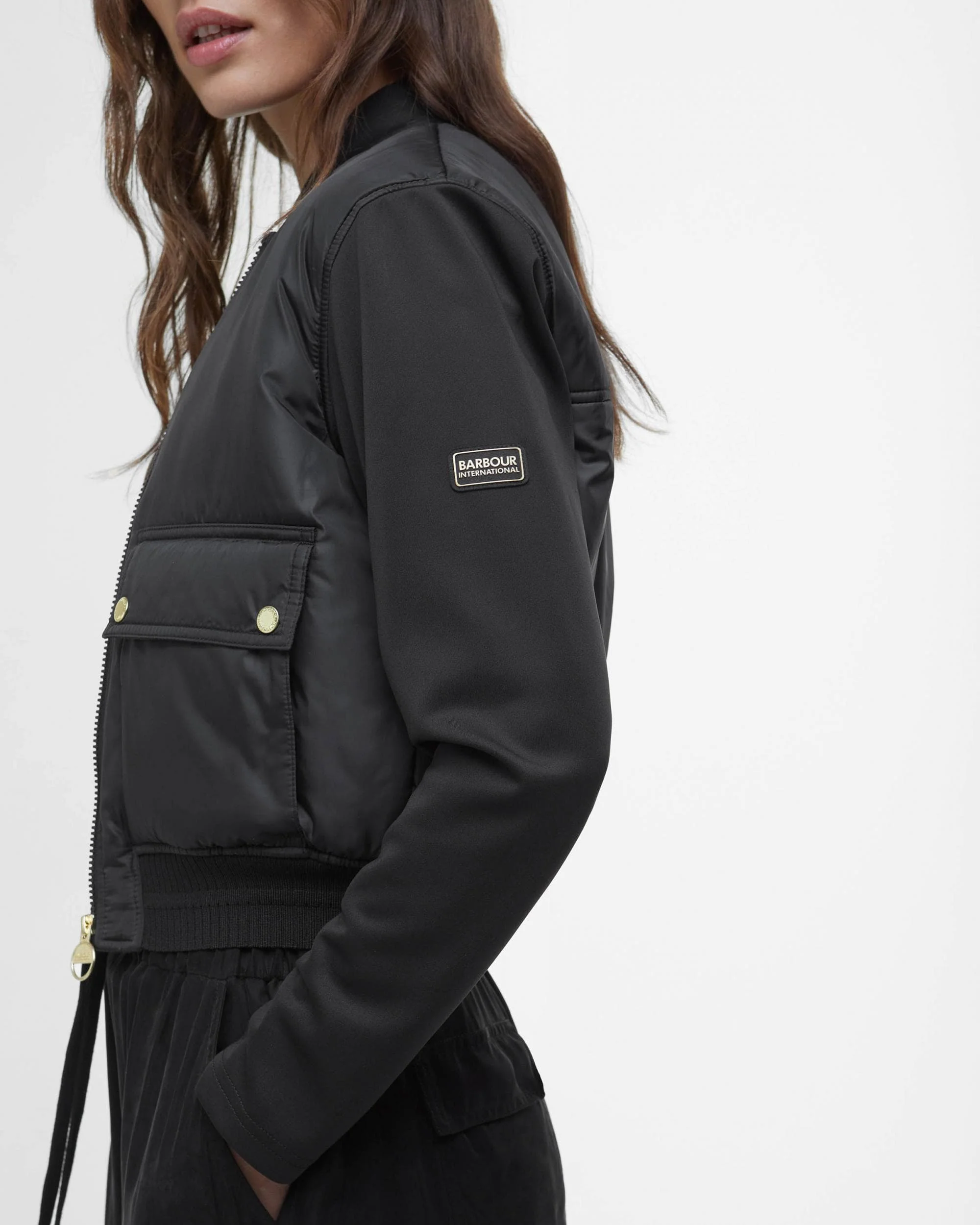 Barbour International Emerson Womens Quilted Sweatshirt - Black - Image 3