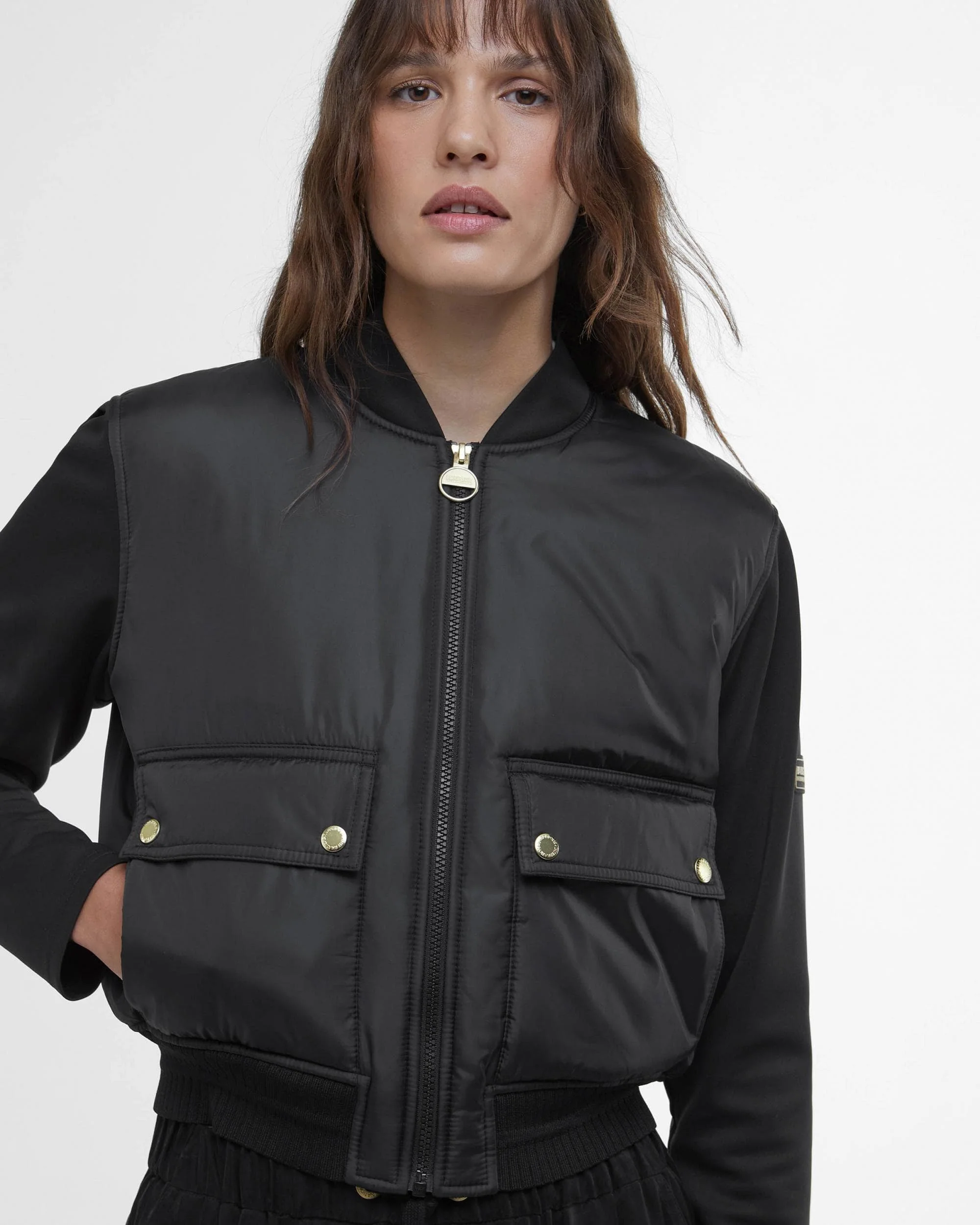 Barbour International Emerson Womens Quilted Sweatshirt - Black - Image 4
