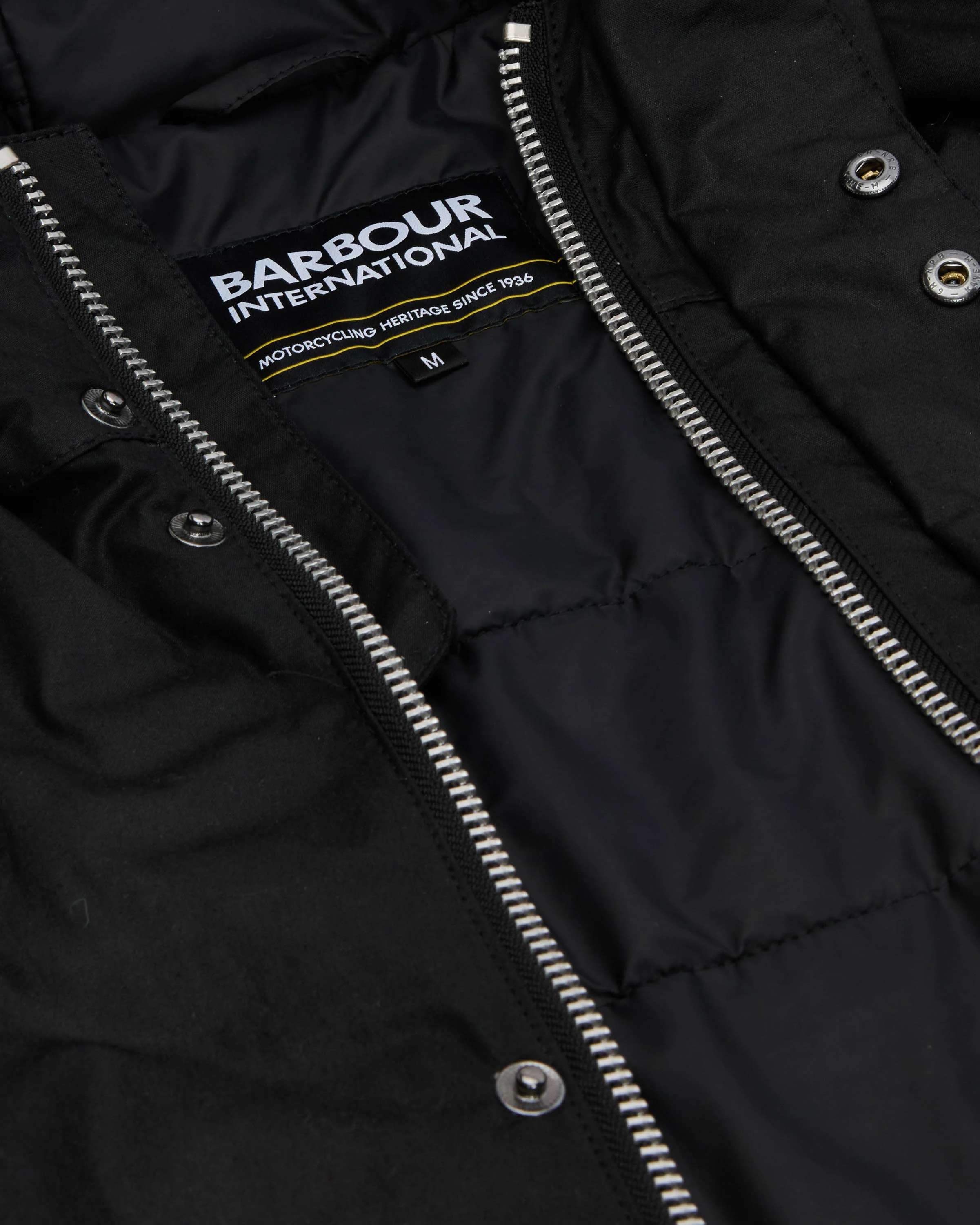 Barbour International Endley Mens Wax Jacket - Black - Image 7