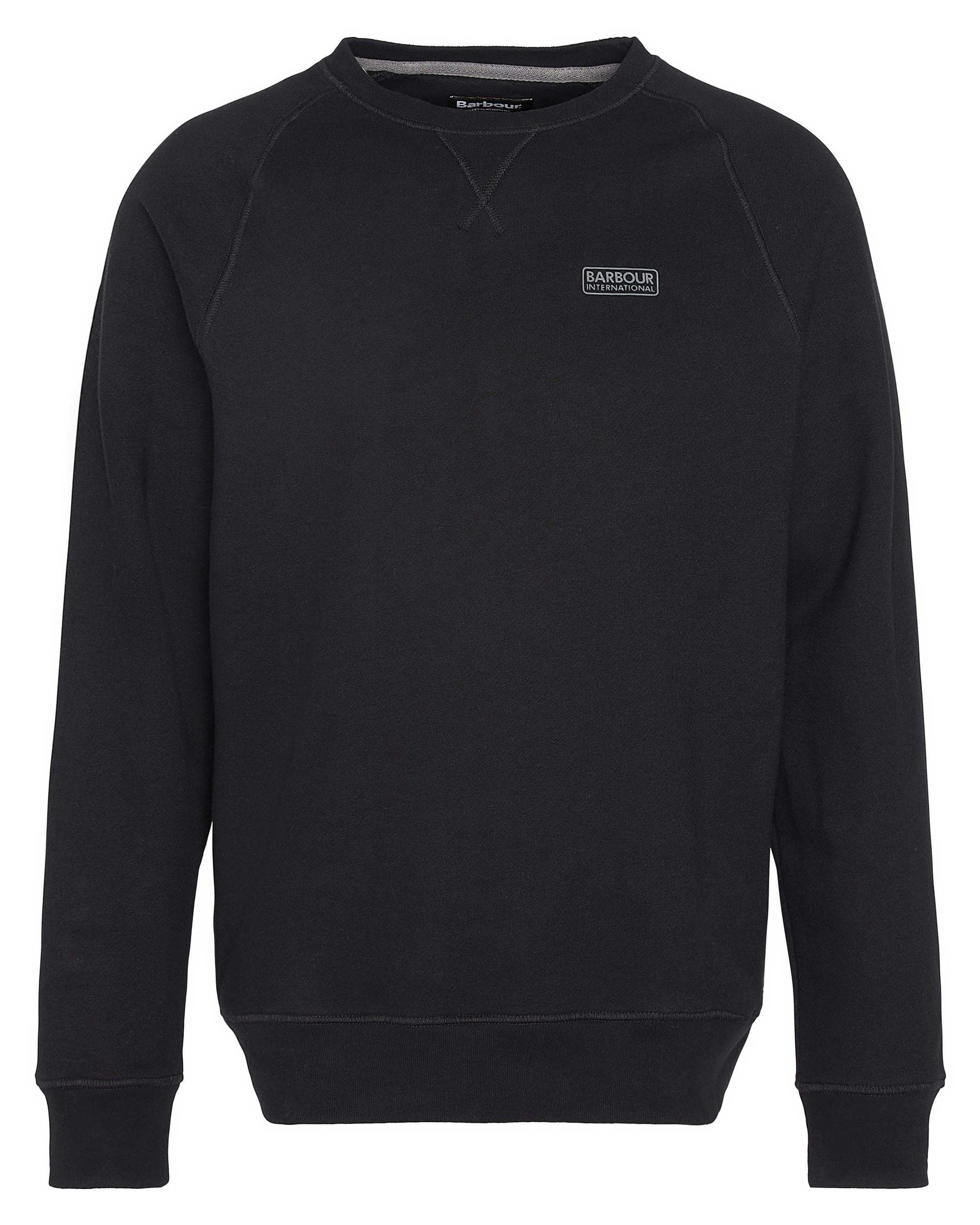 Barbour International Essential Crew Mens Sweatshirt - Black/Pewter - Image 7