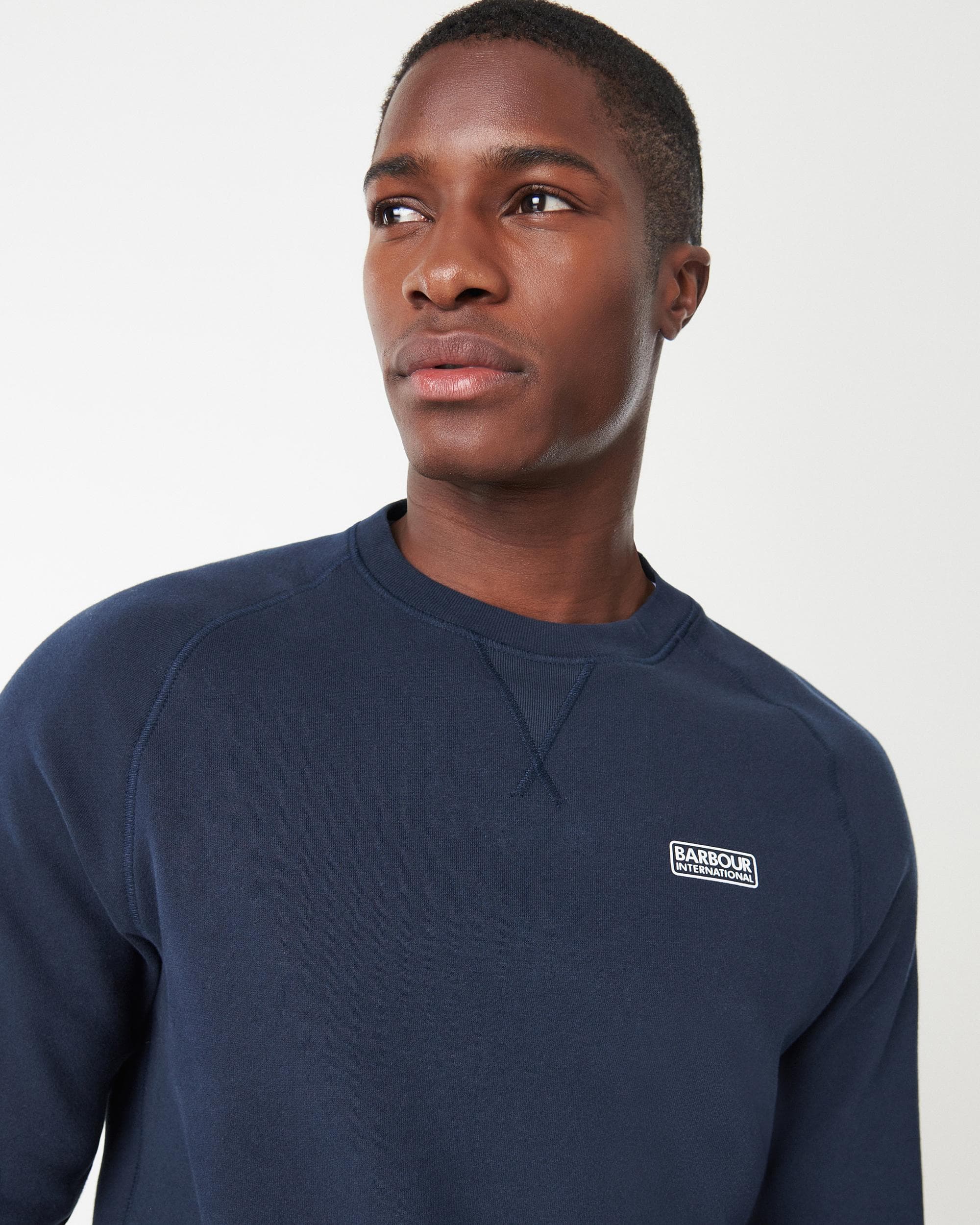 Barbour International Essential Crew Mens Sweatshirt - International Navy - Image 2